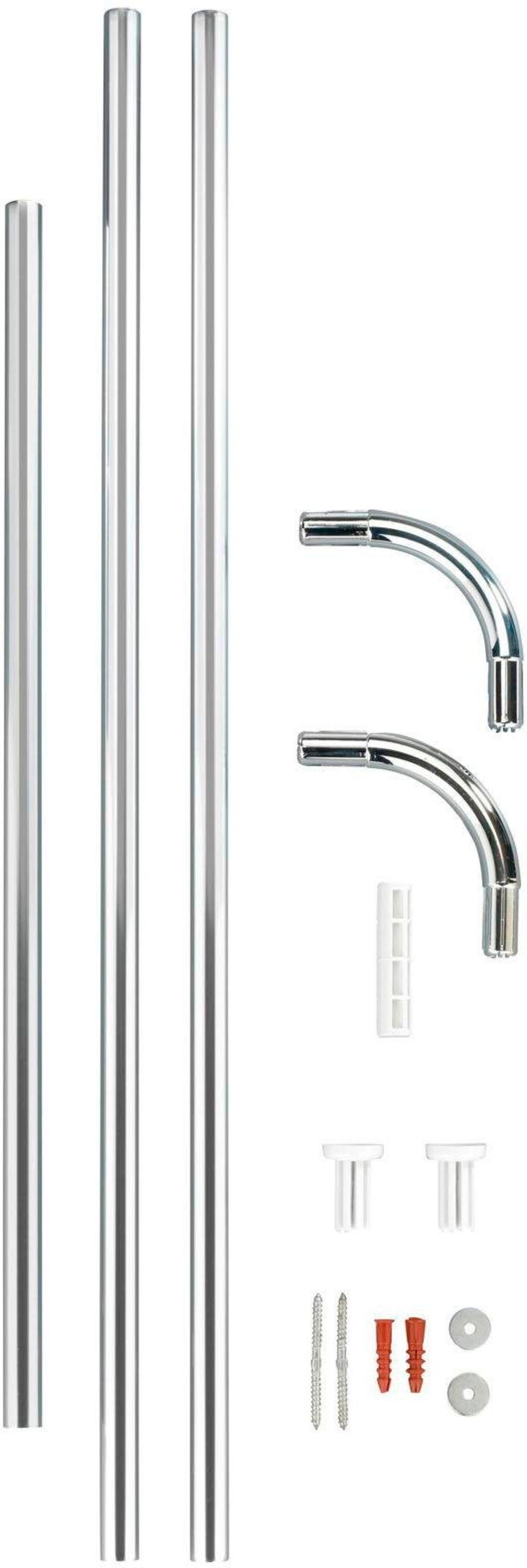 WENKO Winkelstange Universal, Ø 20 mm, Fixmaß, Aluminium