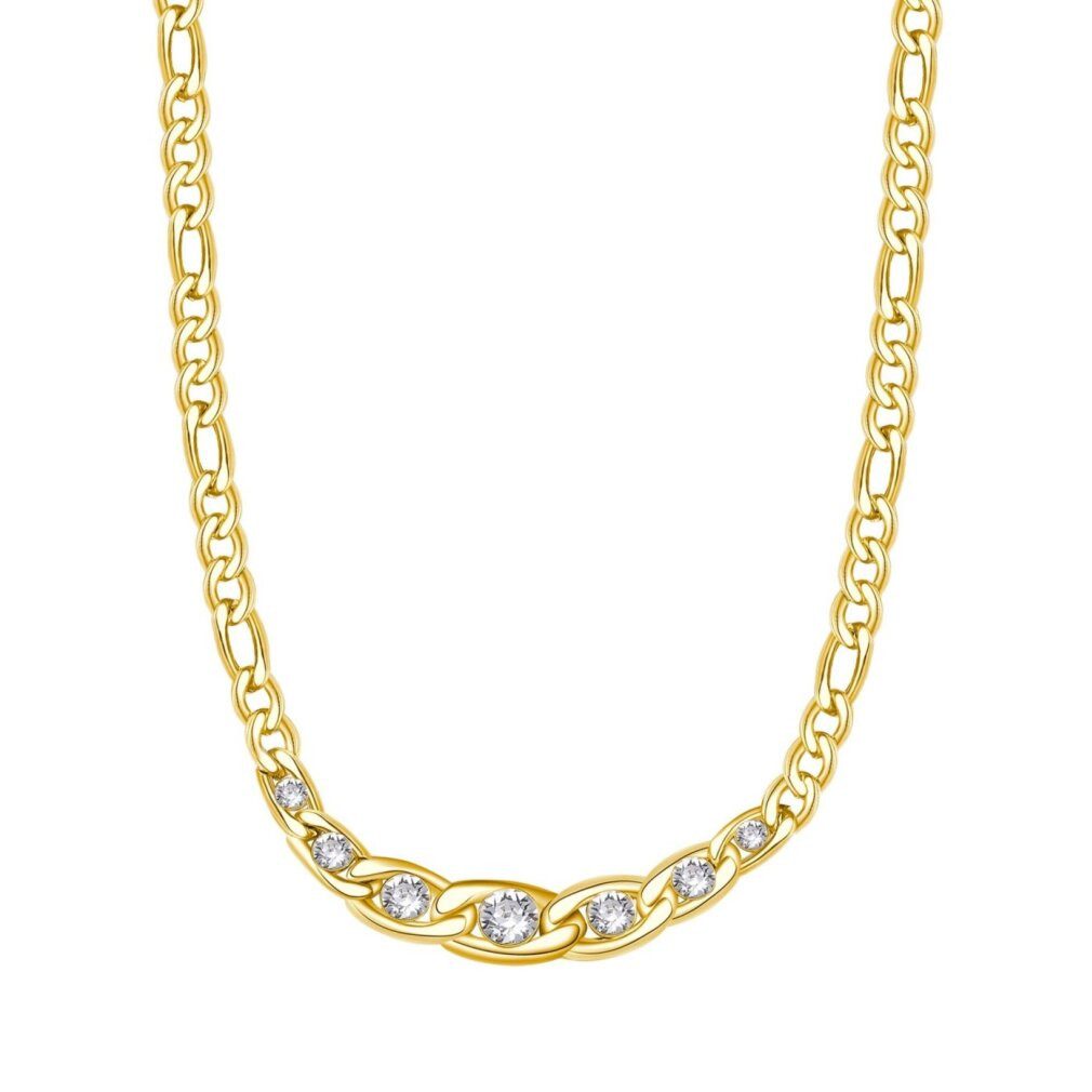 Brosway Kette mit Einhänger Gold-plated steel necklace with Symphonia BYM98 crystals