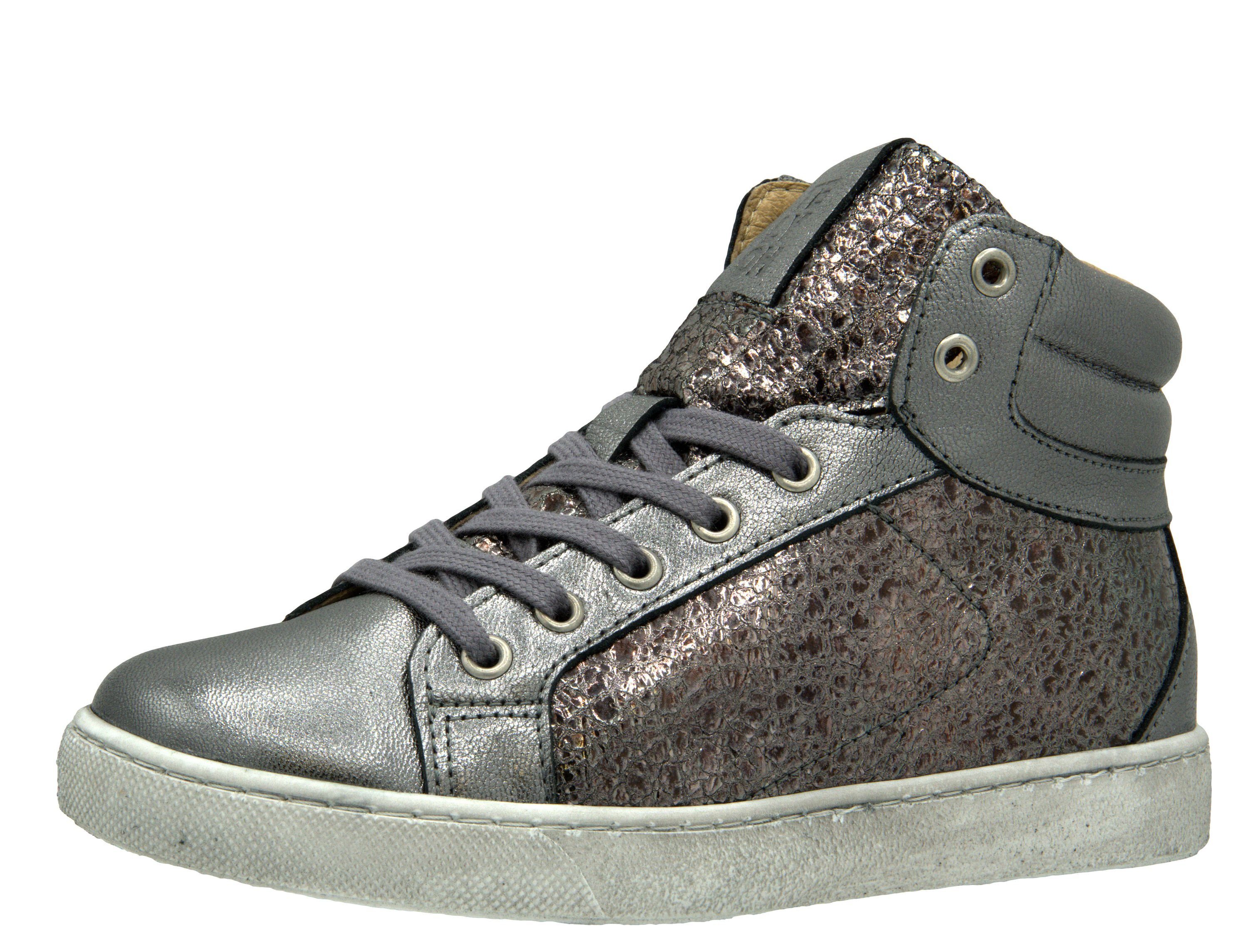 Telyoh Telyoh Hohe Sneaker Mädchen Halbschuh Y00862 Leder Silber Sneaker