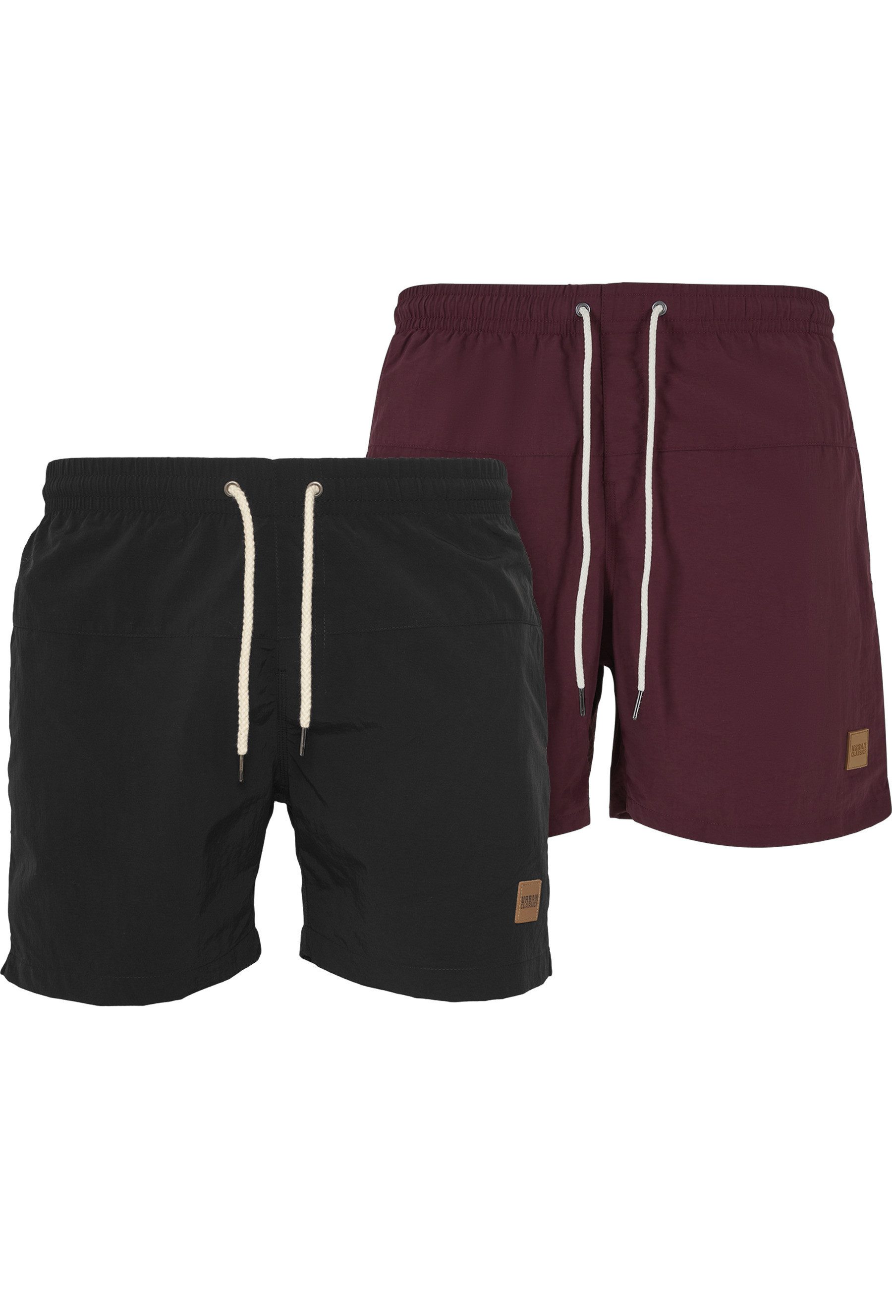 URBAN CLASSICS Badeshorts Urban Classics Herren Block Swim Shorts 2-Pack