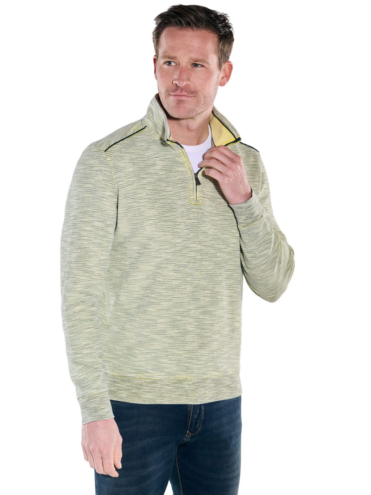 Engbers Sweatshirt Herren Sweatshirt Stehbund, Gelb