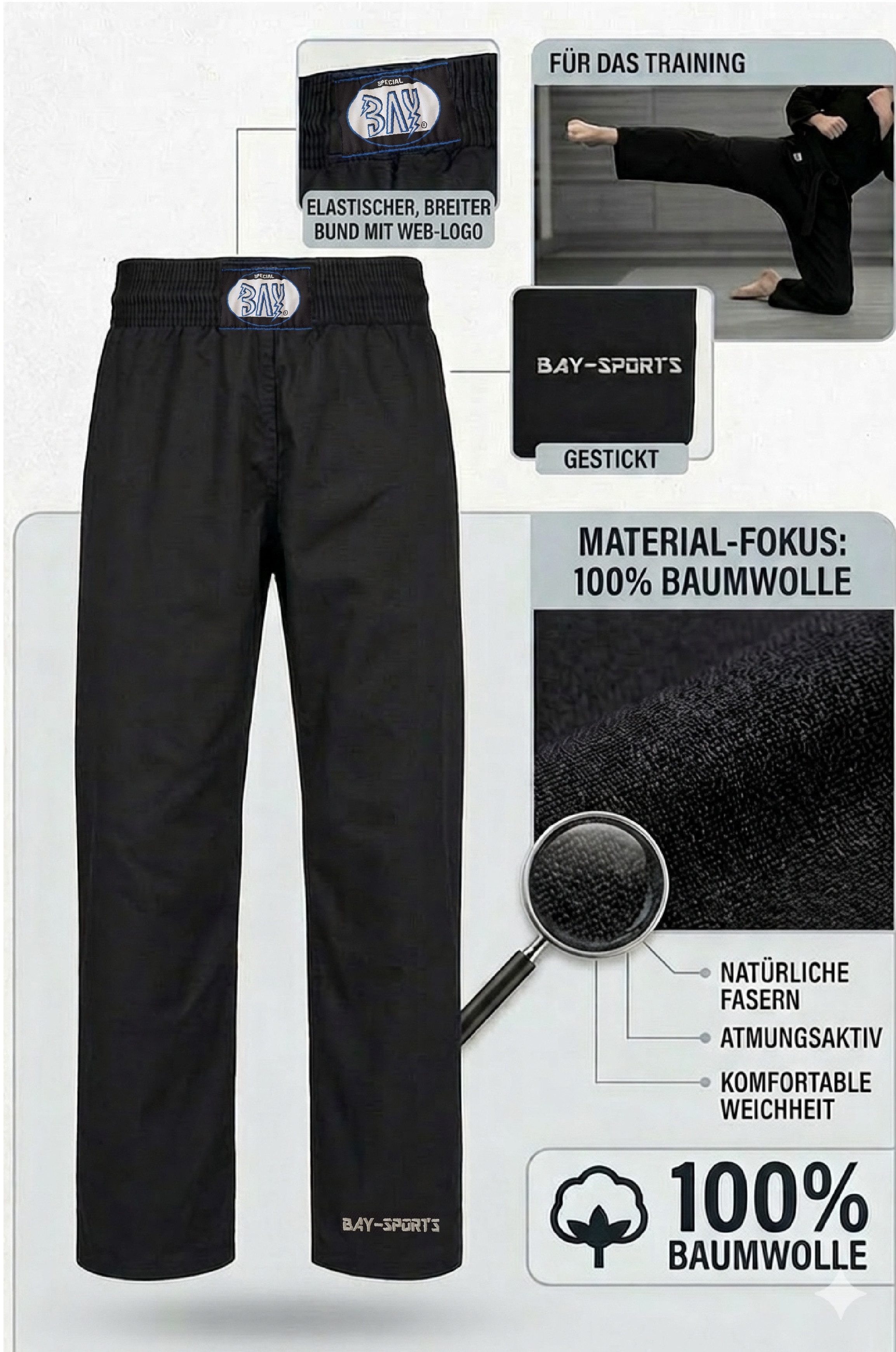 BAY-Sports Karateanzug Kampfsporthose ISRAELIX Krav Maga Karate SV Karateho günstig online kaufen