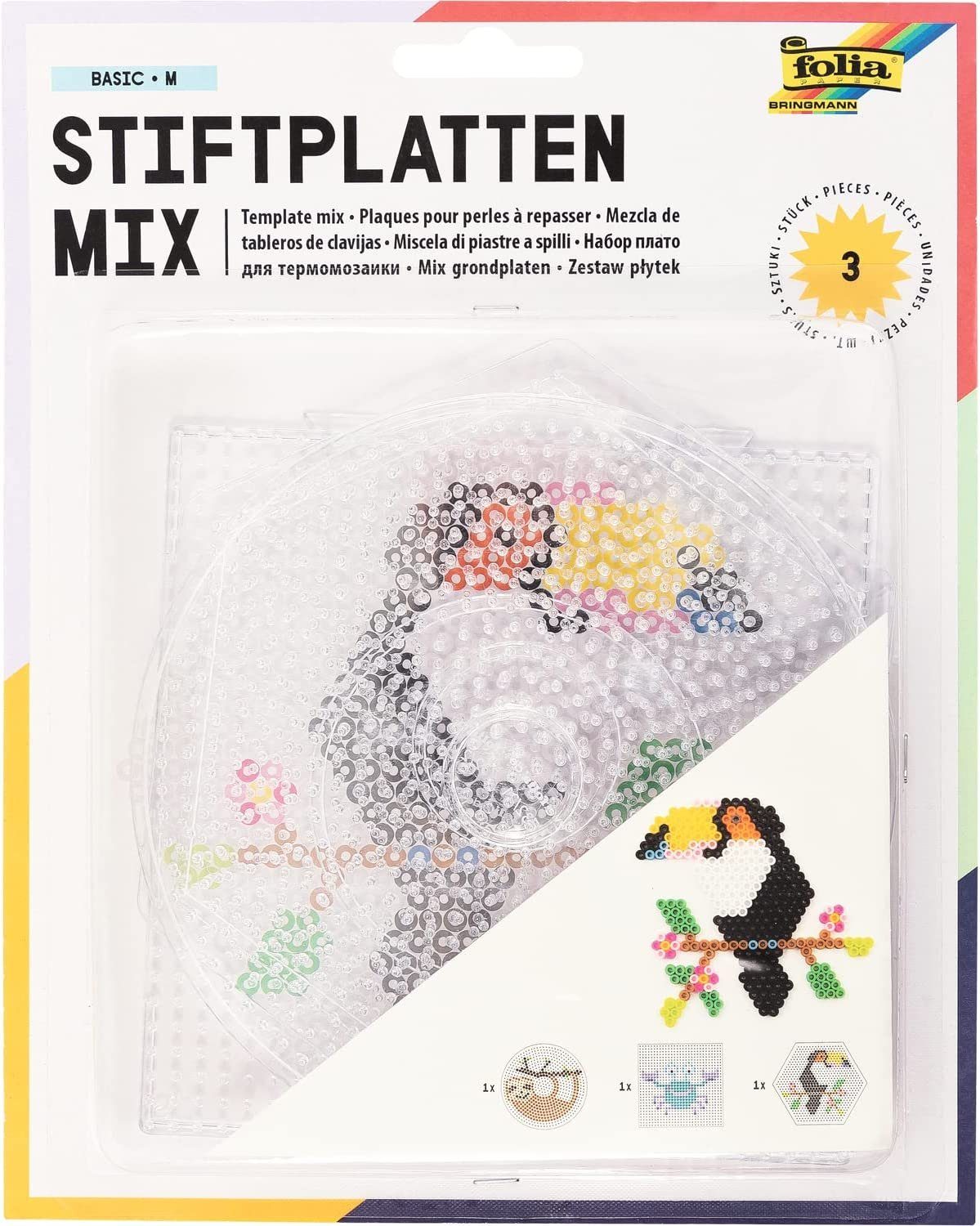 Folia Bastelperlen folia Bügelperlen Stiftplatten BASIC GROSS, sortiert