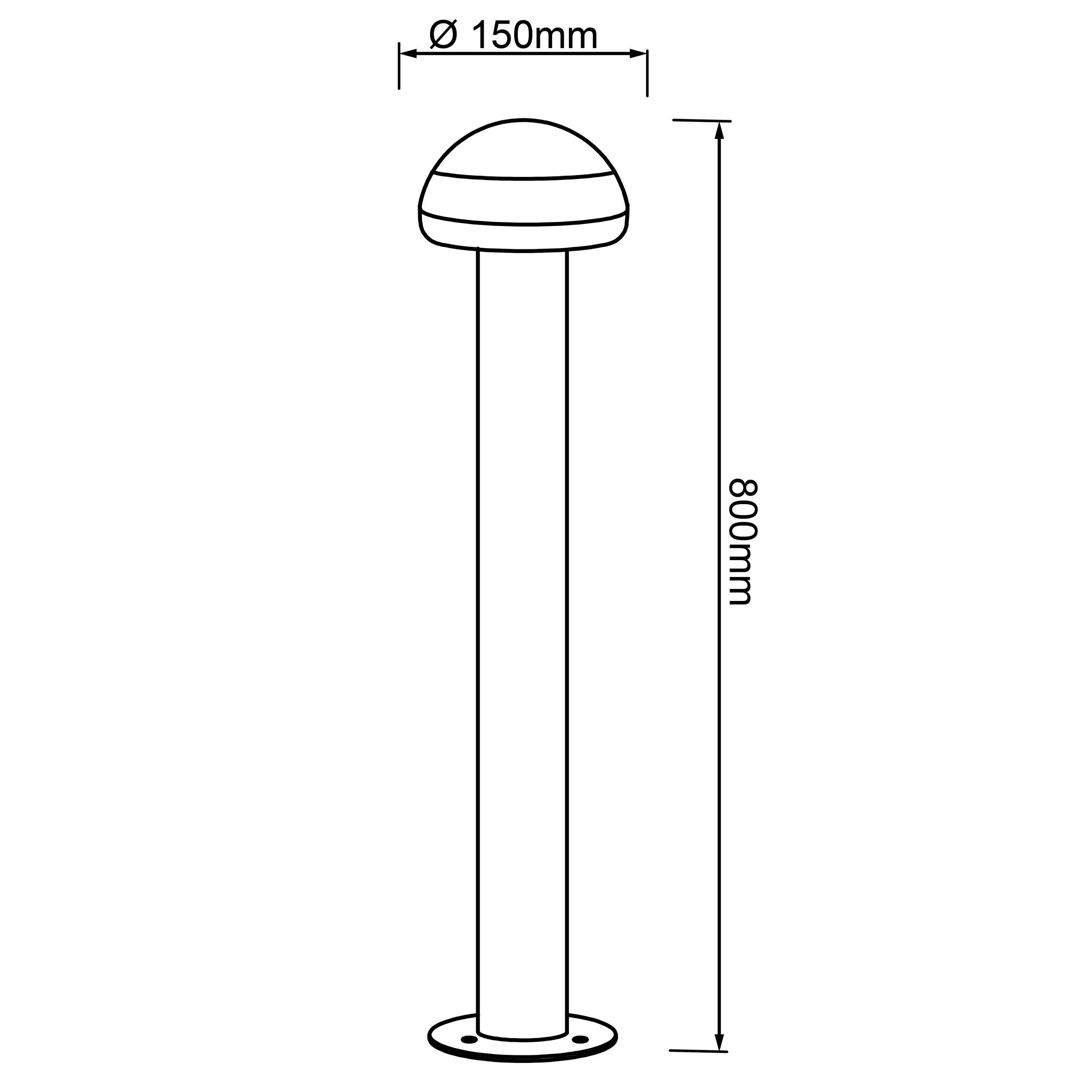 Außen-Stehlampe Brilliant Edelstahl/Kunststoff, sand schwarz, Außenstandleuchte Ilton, LED 80cm Ilton 1