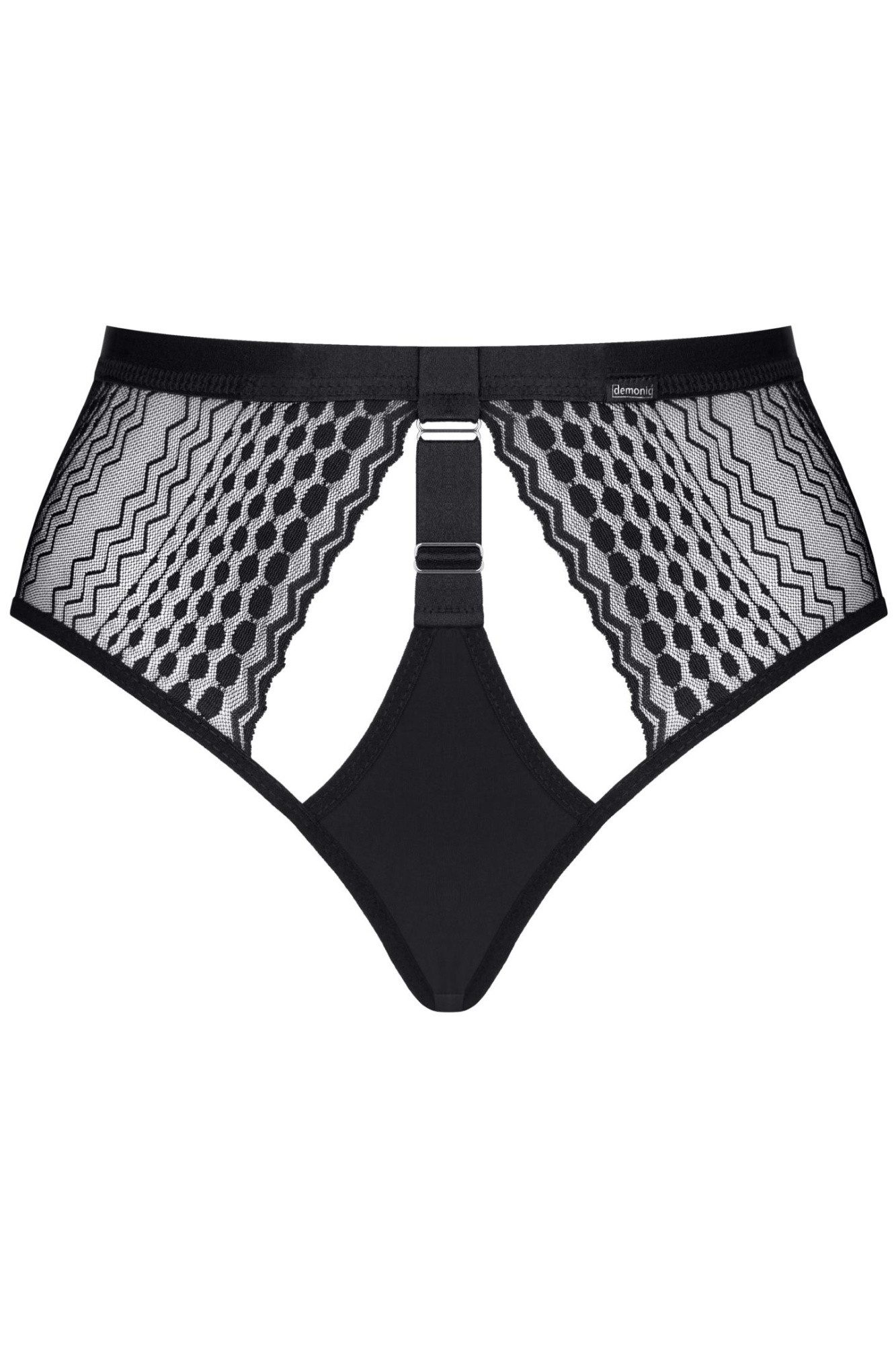 Slip Reizender schwarzer Damen Dessous Panty String mit Spitze und Gumibänd