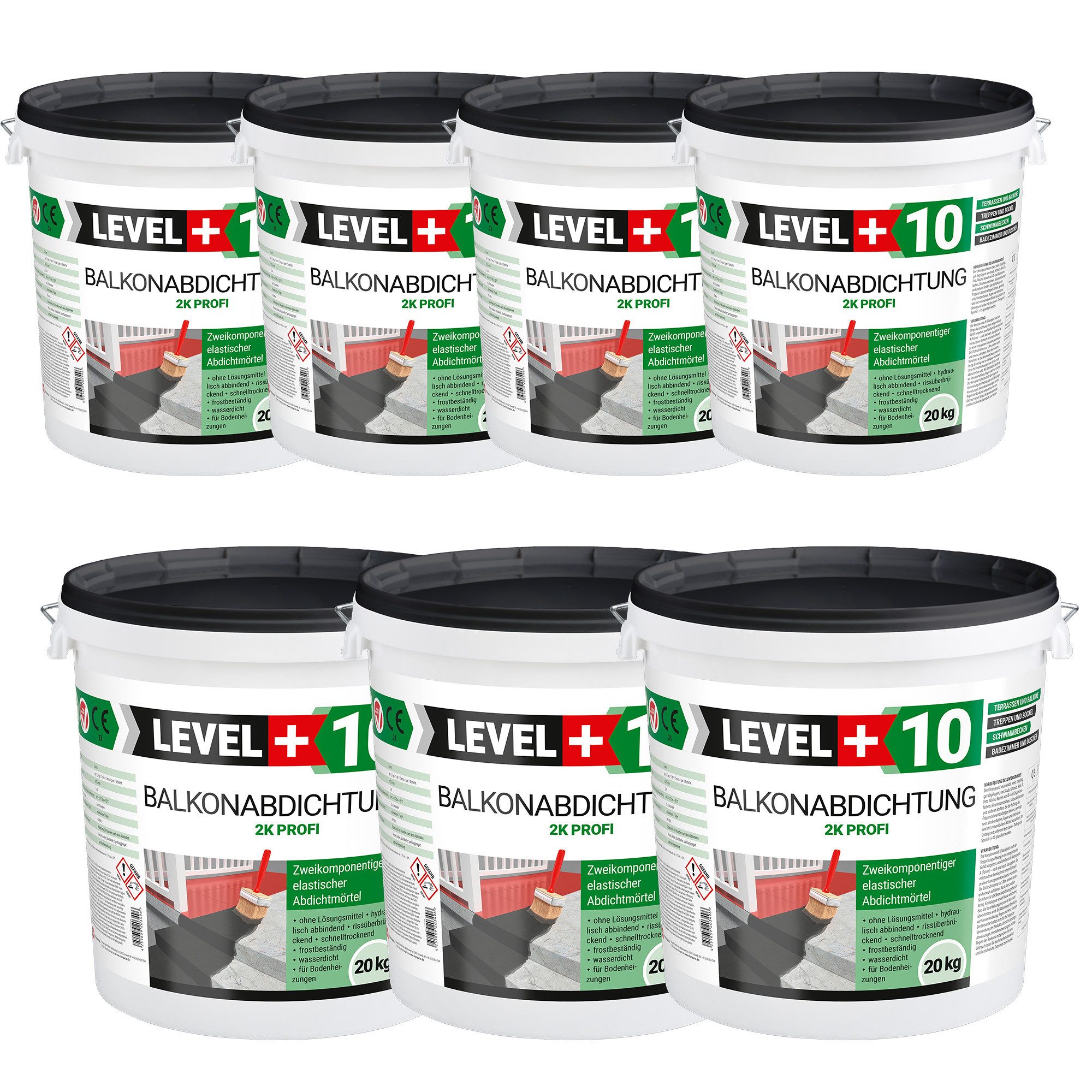 Level+ Dichtstoff LEVEL+ Balkonabdichtung Dichtschlämme 2K Terrasse L+10 - 140KG