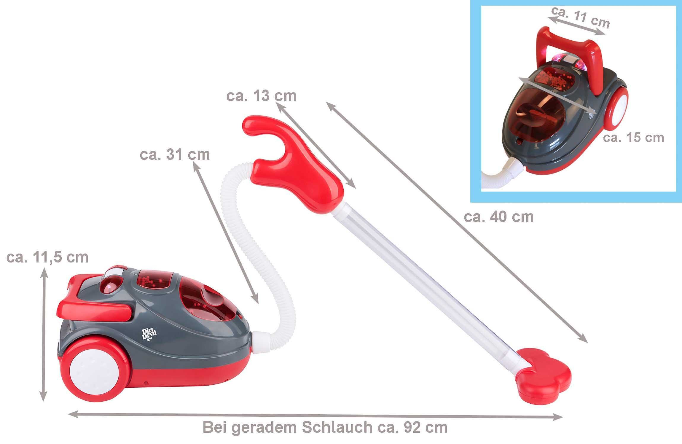 DIRT DEVIL Kinder-Staubsauger Kinderstaubsauger, (mit Soundeffekten und wirbelnden Styroporkügelchen), Spielzeug Staubsauger für Kinder