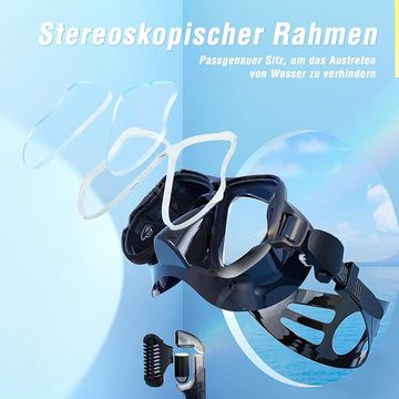 CoolBlauza Taucherbrille Trocken Schnorchelset, Anti-Fog und Panorama-Weitblick Tauchmaske, (1-St., Leichtes Atmen und Professionelle Schnorchelmaske), mit Weichen Mundstück, Schnorchel Set für Erwachsene