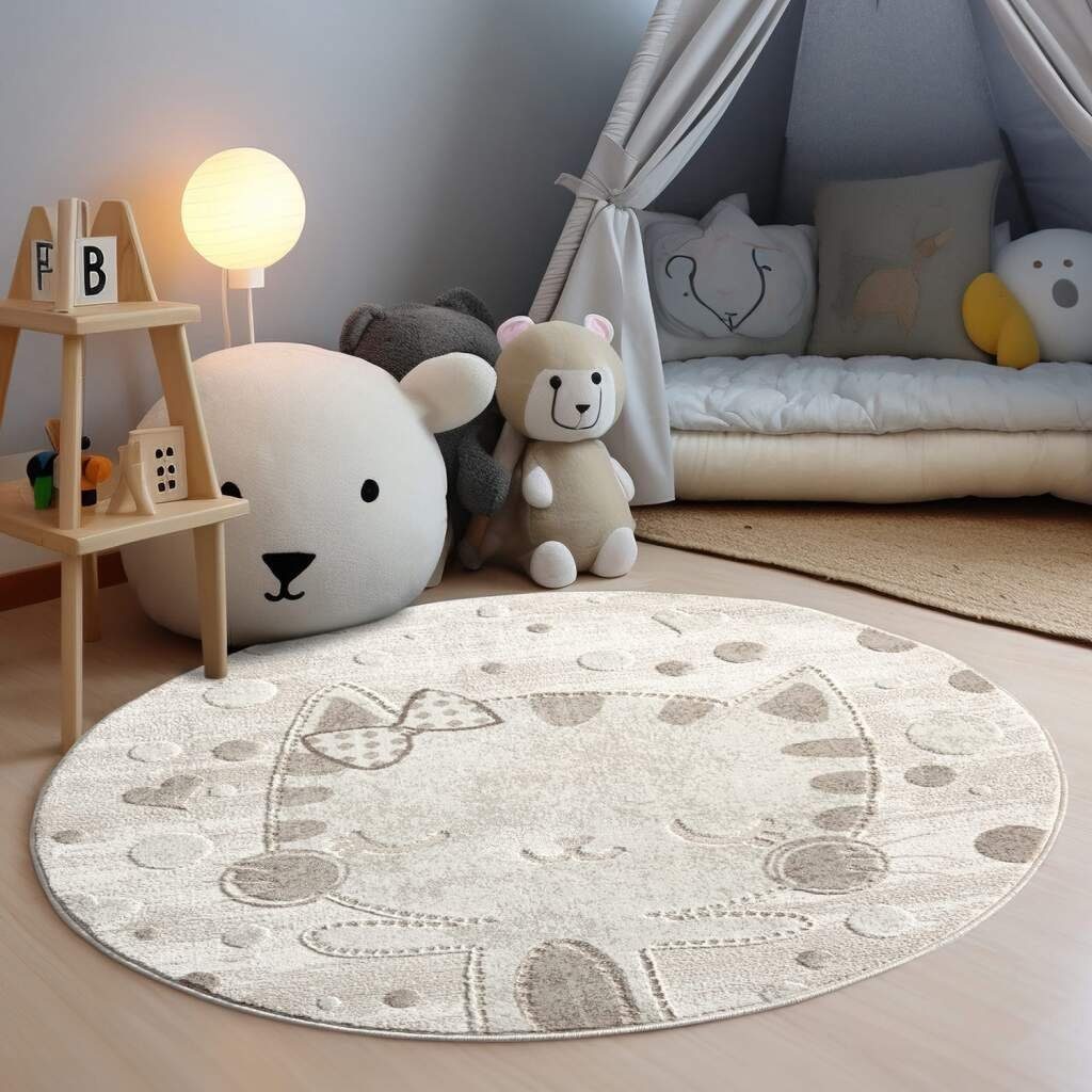 Carpet City Kinderteppich MARA720, rund, Höhe: 11 mm, Kinderzimmer, Kurzflo günstig online kaufen