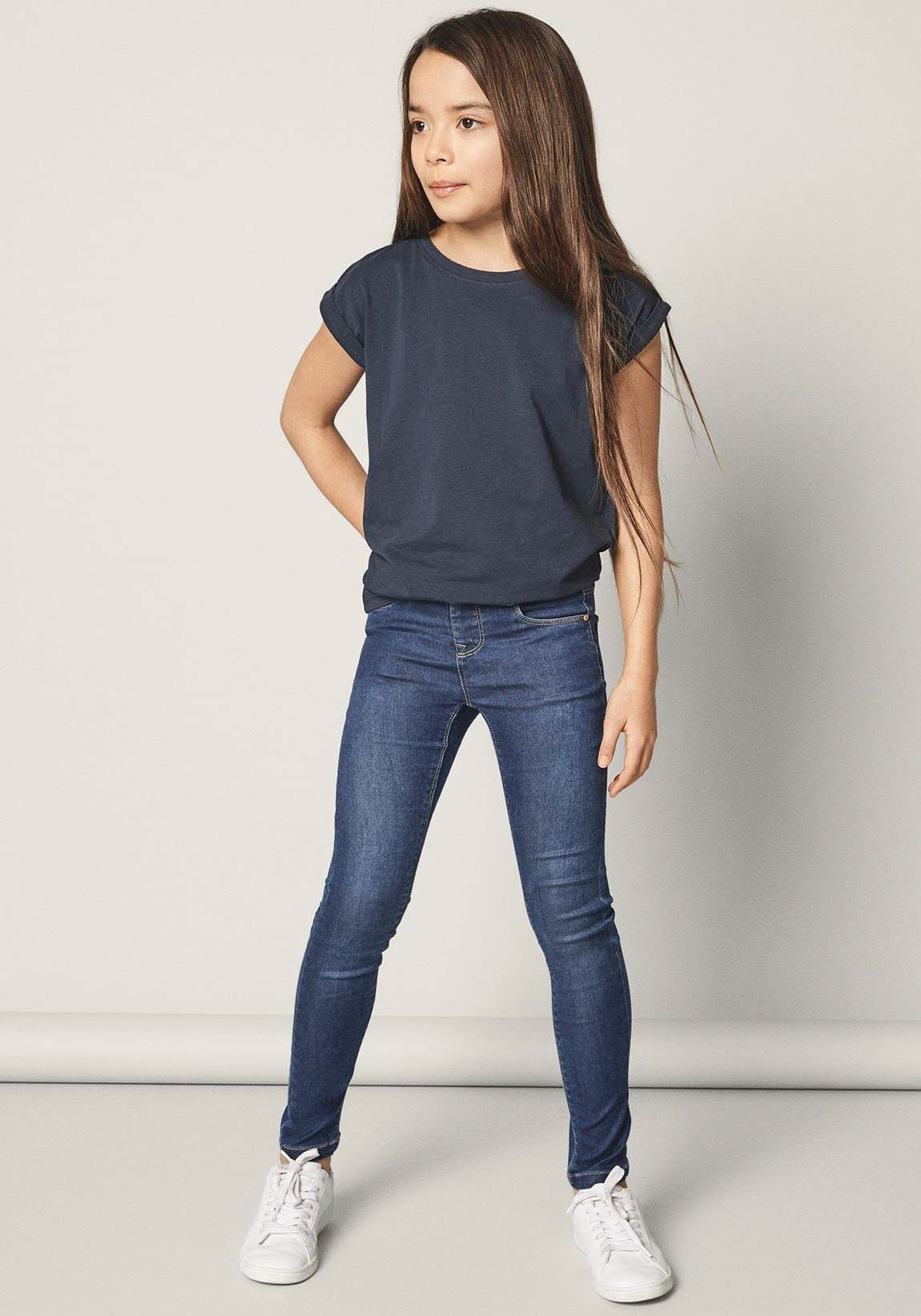 und Gürtelschlaufen Bund Jeansjeggings LEGGINGS, It Mit am Seitentaschen Name