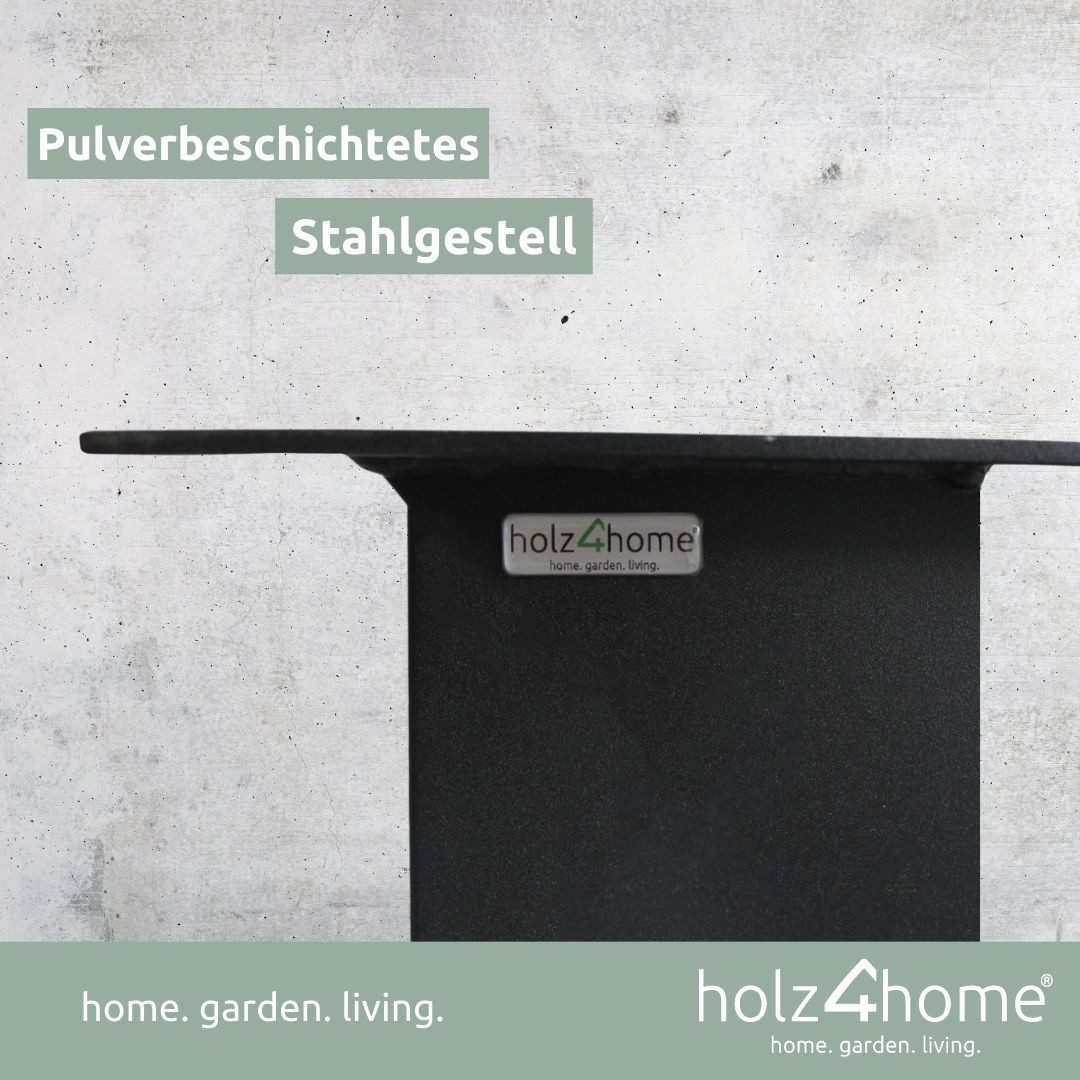 holz4home® Tischgestell Tischbeine aus Metall I Schwerlast Gestell Schwarz pulverbeschichtet