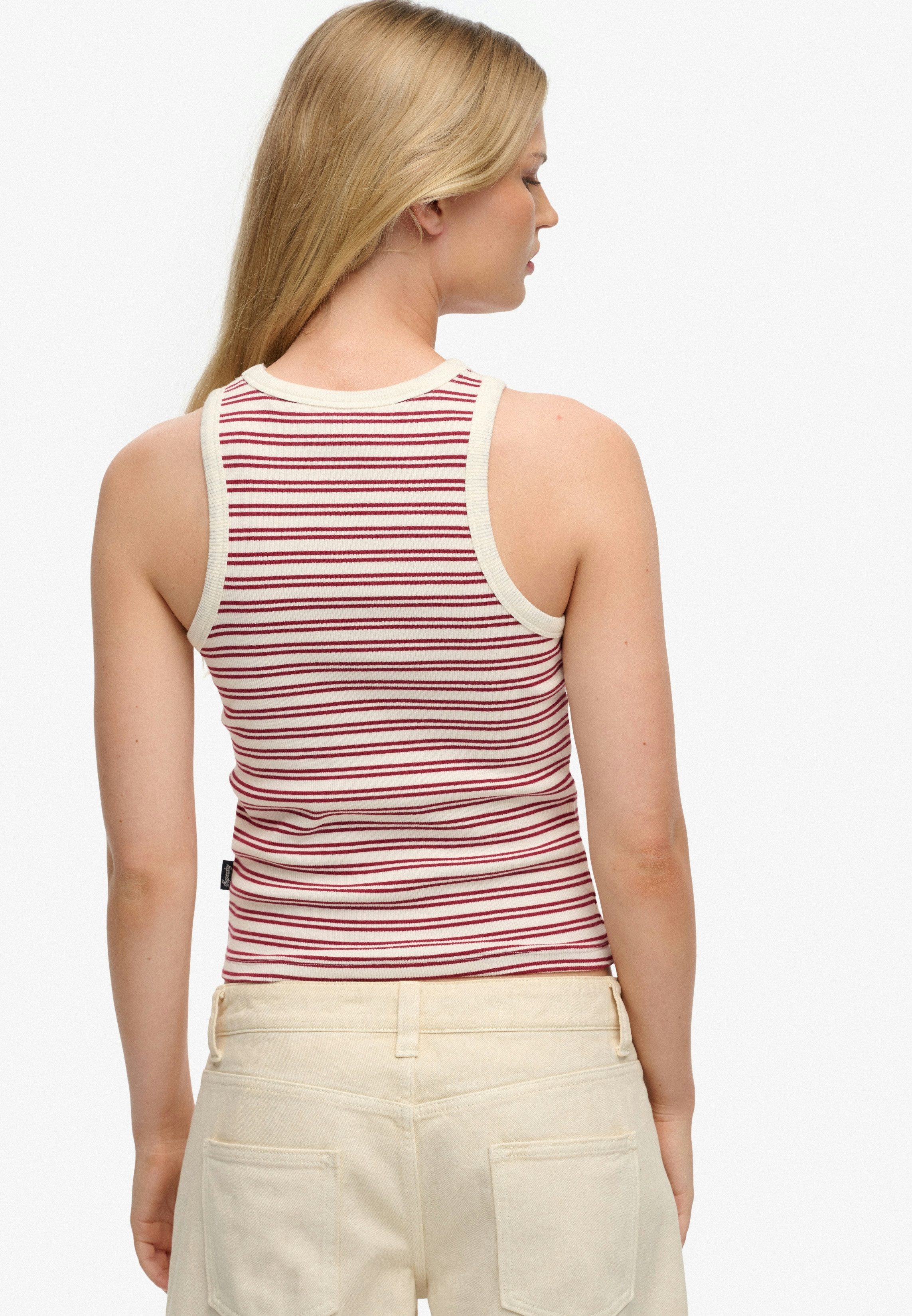 Superdry Tanktop ESSENTIAL LOGO STR RACER VEST aus Baumwollmischung, Regular Fit, mit elastischen Eigenschaften