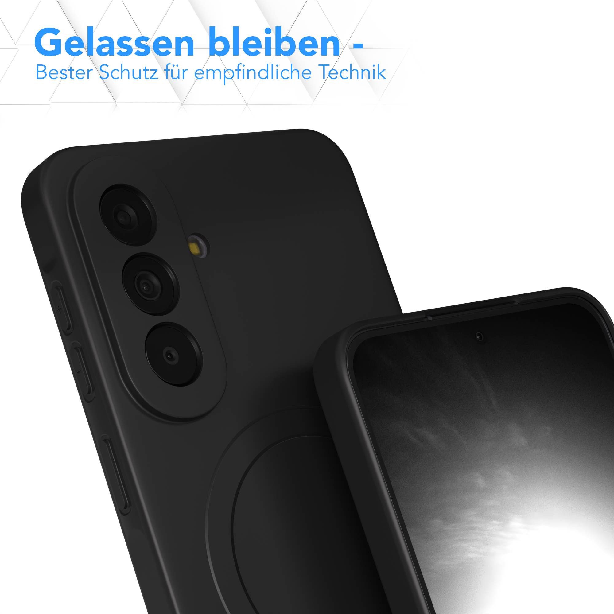 EAZY CASE Handyhülle Samsung Galaxy A57 MagSafe TPU / Silicon Coating Case 6,7 Zoll, Schutzhülle mit MagSafe kratzfest Back Cover Kameraschutz Schwarz – Bild 4 von 5