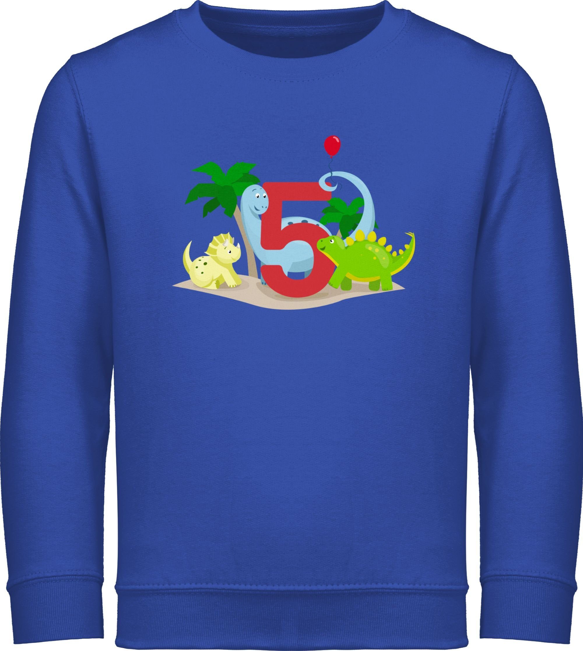 Kinder Kids (Gr. 92 -146) Shirtracer Sweatshirt Dino Fünf - 5. Geburtstag - Kinder Premium Pullover
