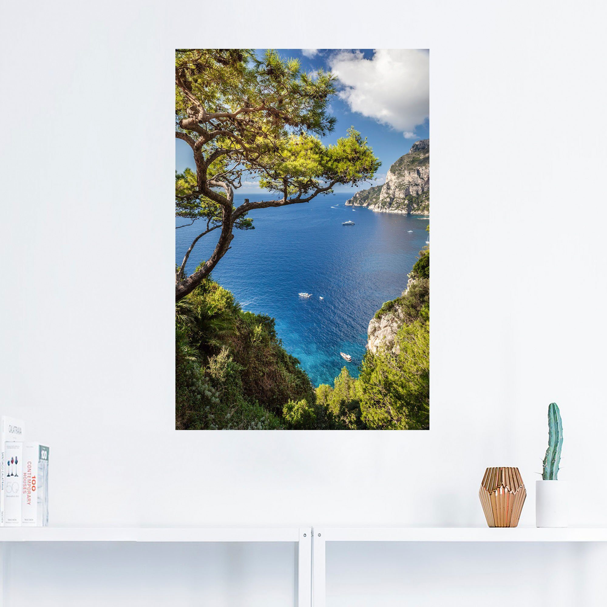 Punta Alubild, Capri, oder in Wandaufkleber Größen Bilder Poster Meer als St), Italien, Leinwandbild, Masullo, Artland Insel de (1 Wandbild versch.
