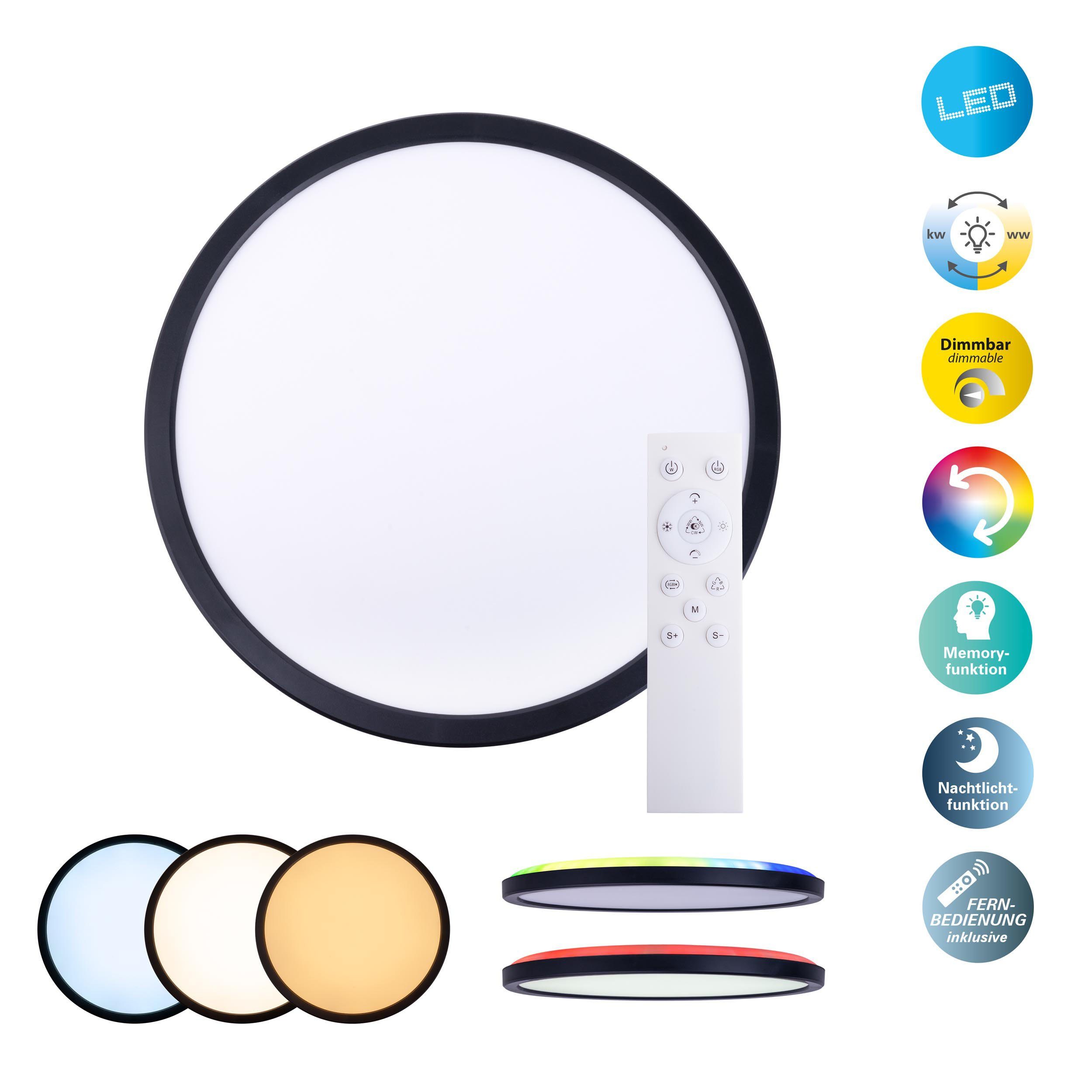 näve Deckenleuchte LED "CARLO" mit RGB-Backlight günstig online kaufen