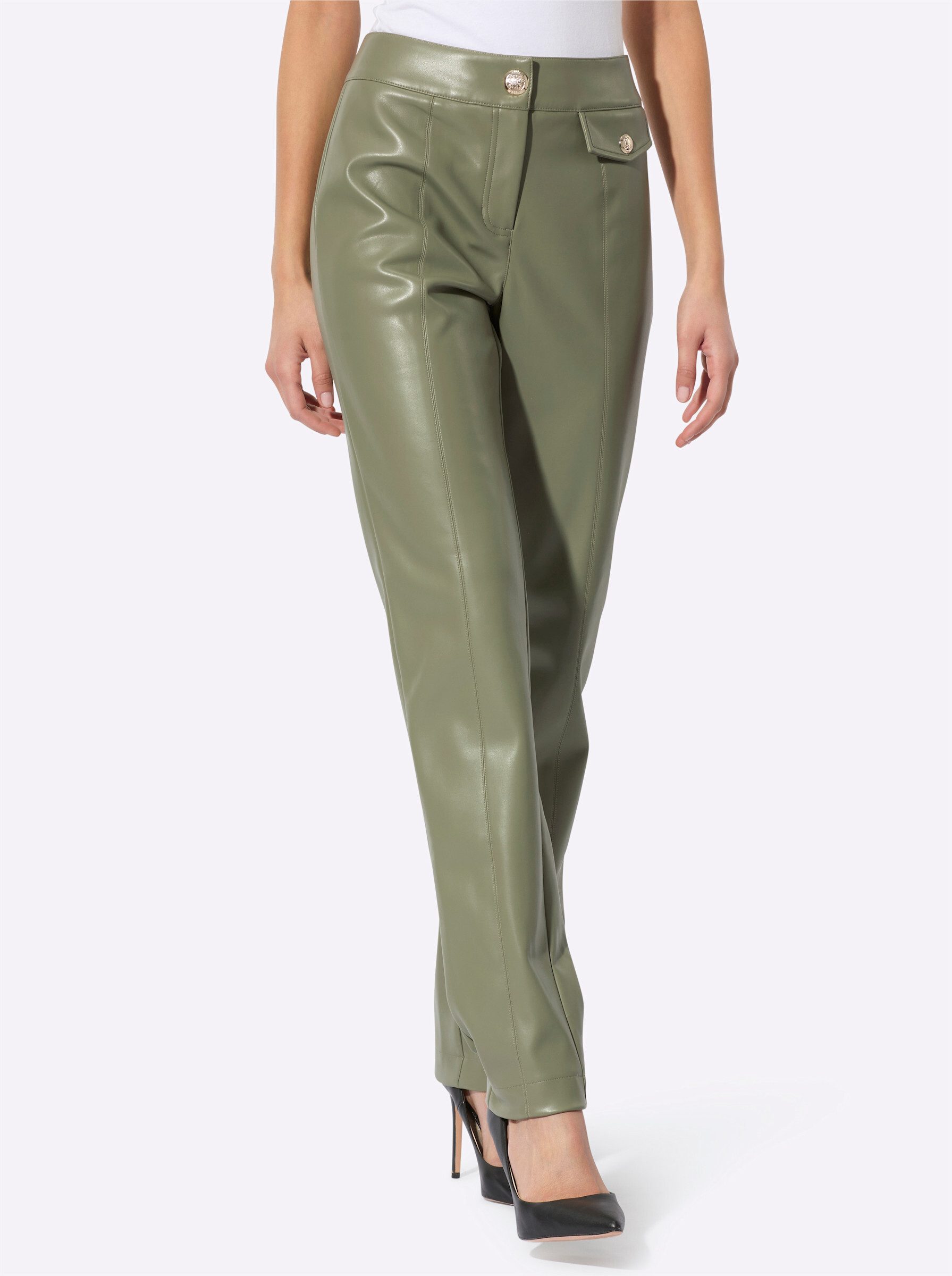 creation L Jerseyhose Lederimitathose Innenbeinlänge ca. 72 cm
