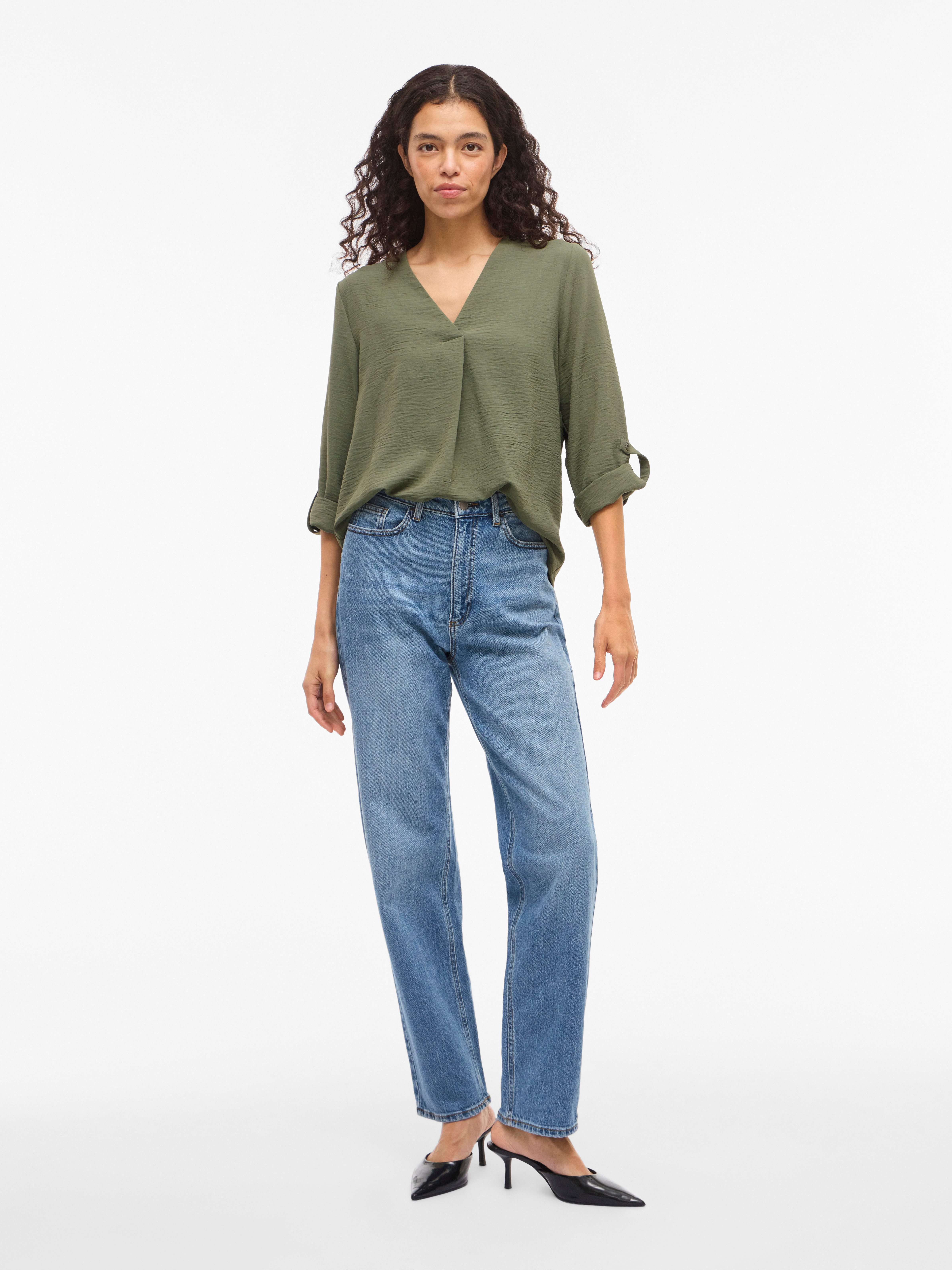 Vila Blusenshirt VIJOSA 3/4 V-NECK TOP - NOOS – Bild 5 von 5