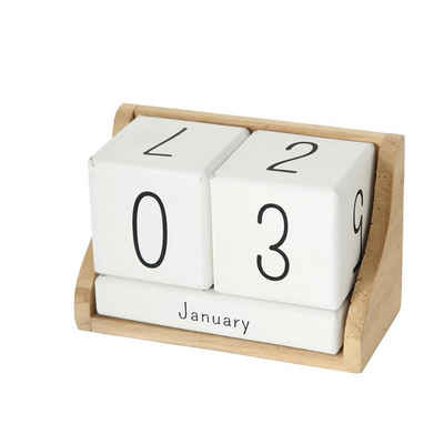 BOLTZE ewige Kalender Blockkalender Manja, aus Holz, Tischkalender, Würfelkalender, Dekokalender