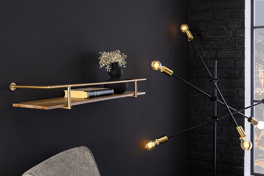 riess-ambiente Wandregal HERITAGE 75cm natur · Bilderleiste aus Massivholz und Metall, Einzelartikel 1-tlg., Wohnzimmer · Dekoration · Schlafzimmer · Accessoire · Retro Design