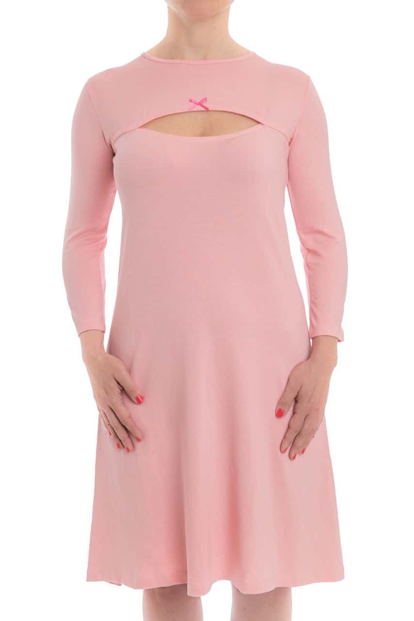 KMISSO Umstandskleid Damen Stillhemd Stillkleid Schlafshirt Nighty Sleep Pyjama 21712 (1-tlg) im eleganten Look