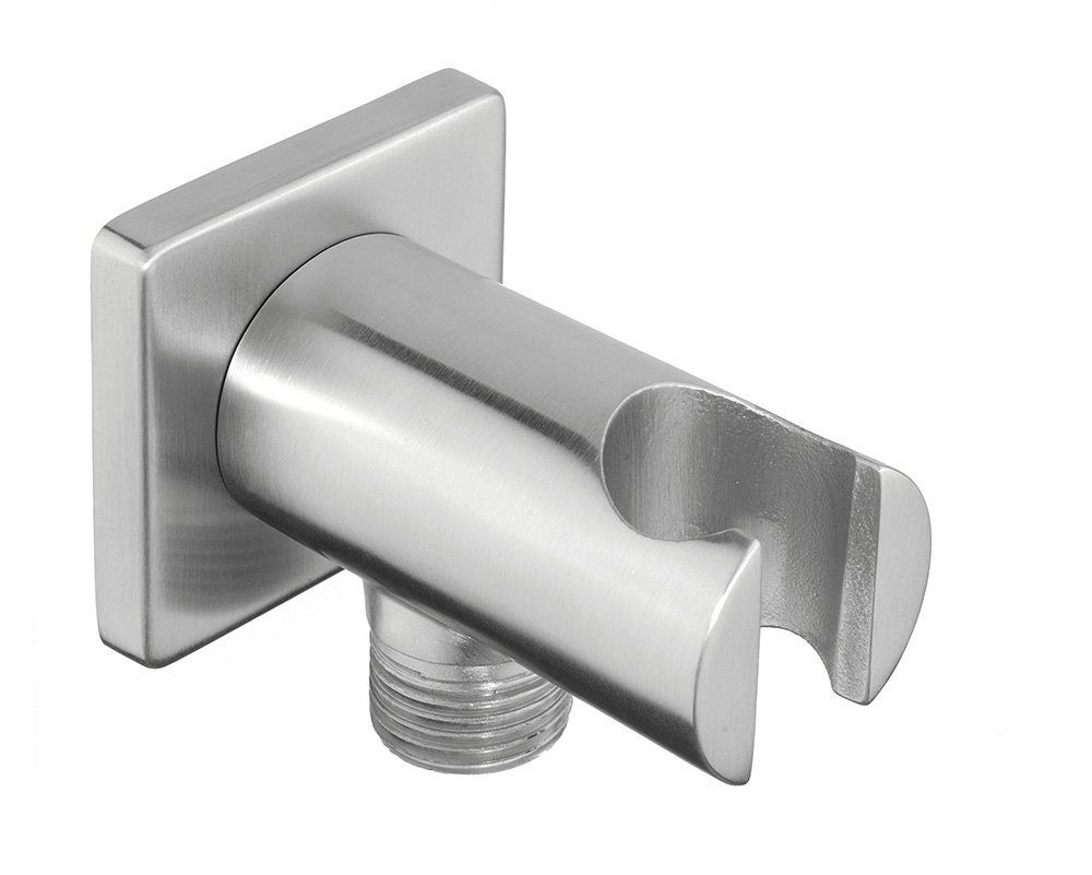 Sapho Brausehalter MINIMAL Duschhalter rund, fest, mit Auslauf, Edelstahl matt, Sapho-MI035