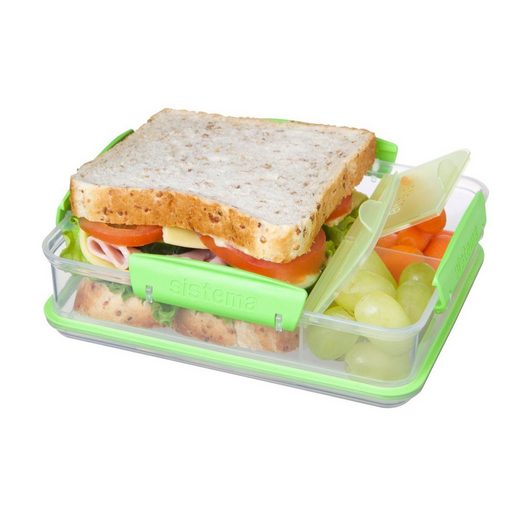 sistema Aufbewahrungsbox »Brotdose mit Snackfach, transparent-grün