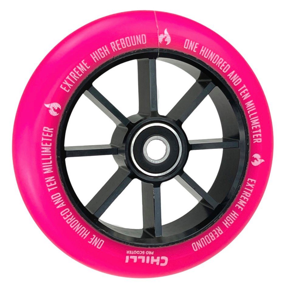 Chilli Pro Scooter Stuntscooter Chilli Pro Stunt-Scooter Spoked Base Rolle 110mm Schwarz/PU Pink