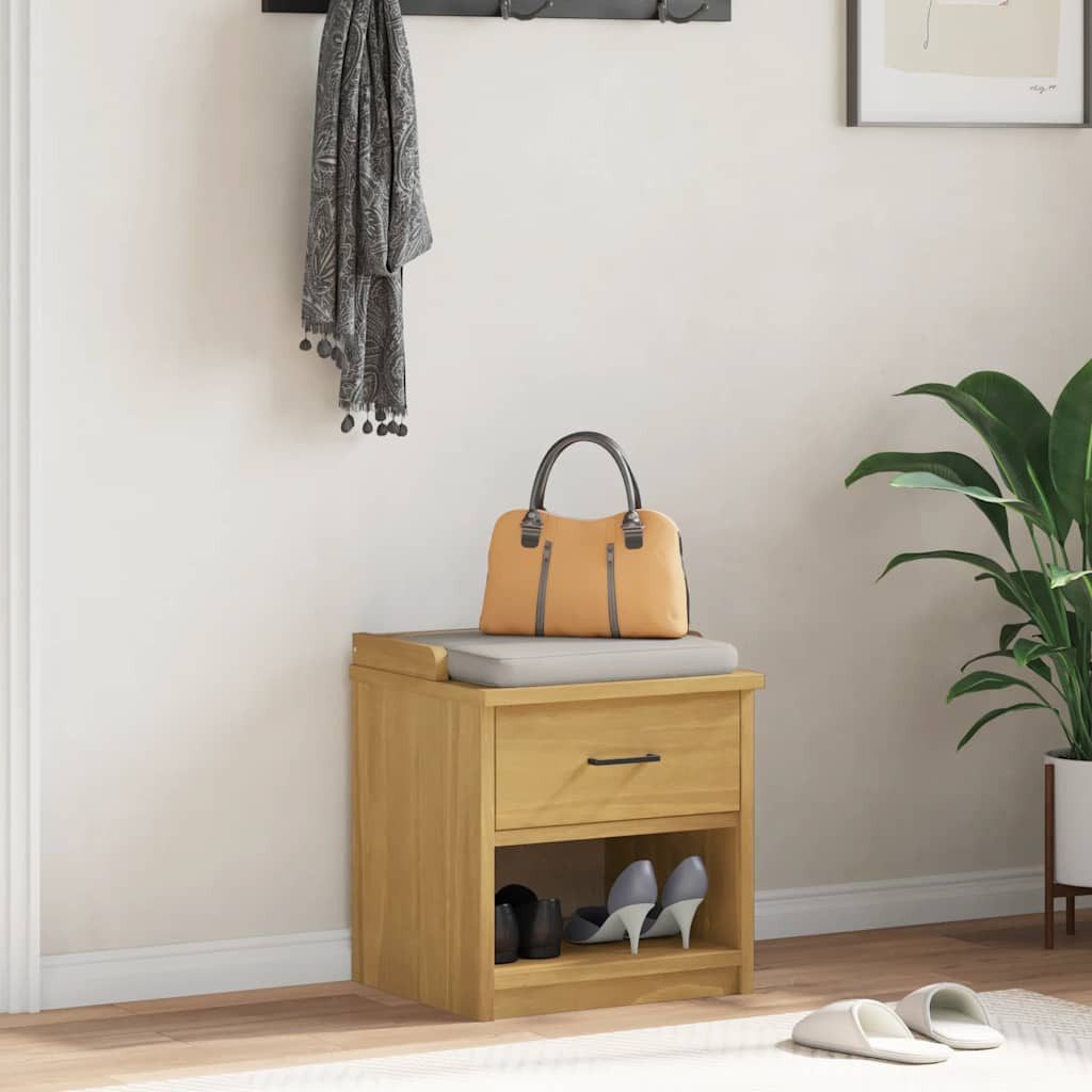 vidaXL Sitzbank Flurbank SANDNES 45x40x50 cm Massivholz Kiefer