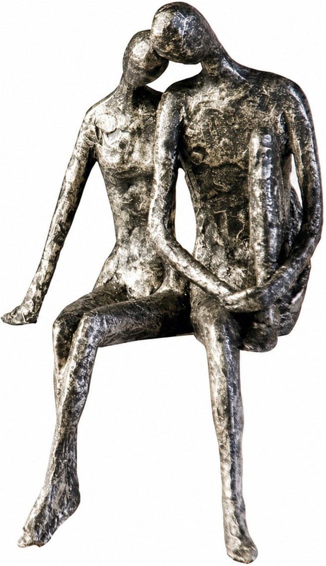 Casablanca by Gilde Dekofigur Skulptur Couple (1 St), Silberfarbenes Paar mit Antikfinish, Wohnzimmer