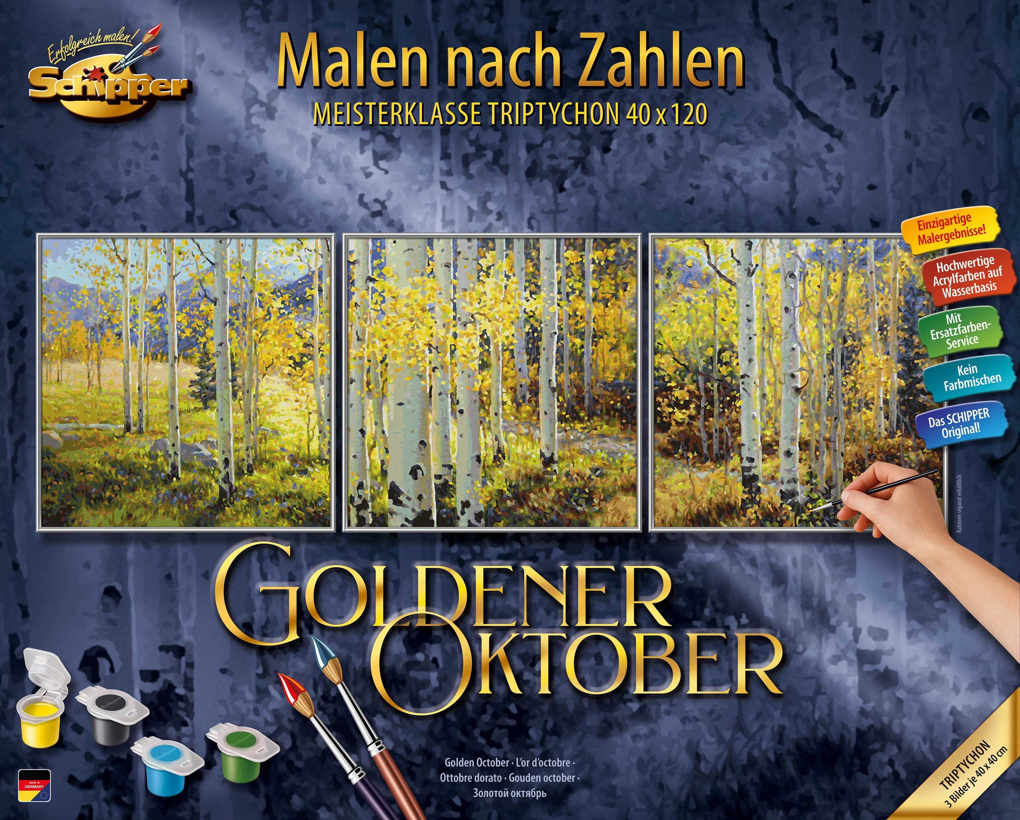 Goldener Malen cm Schipper Made - ca. Germany, B/H: 40/50 Triptychon + Zahlen ca. nach 2 Meisterklasse 2 B/H: 20/50 Malvorlage in Malvorlagen Oktober,