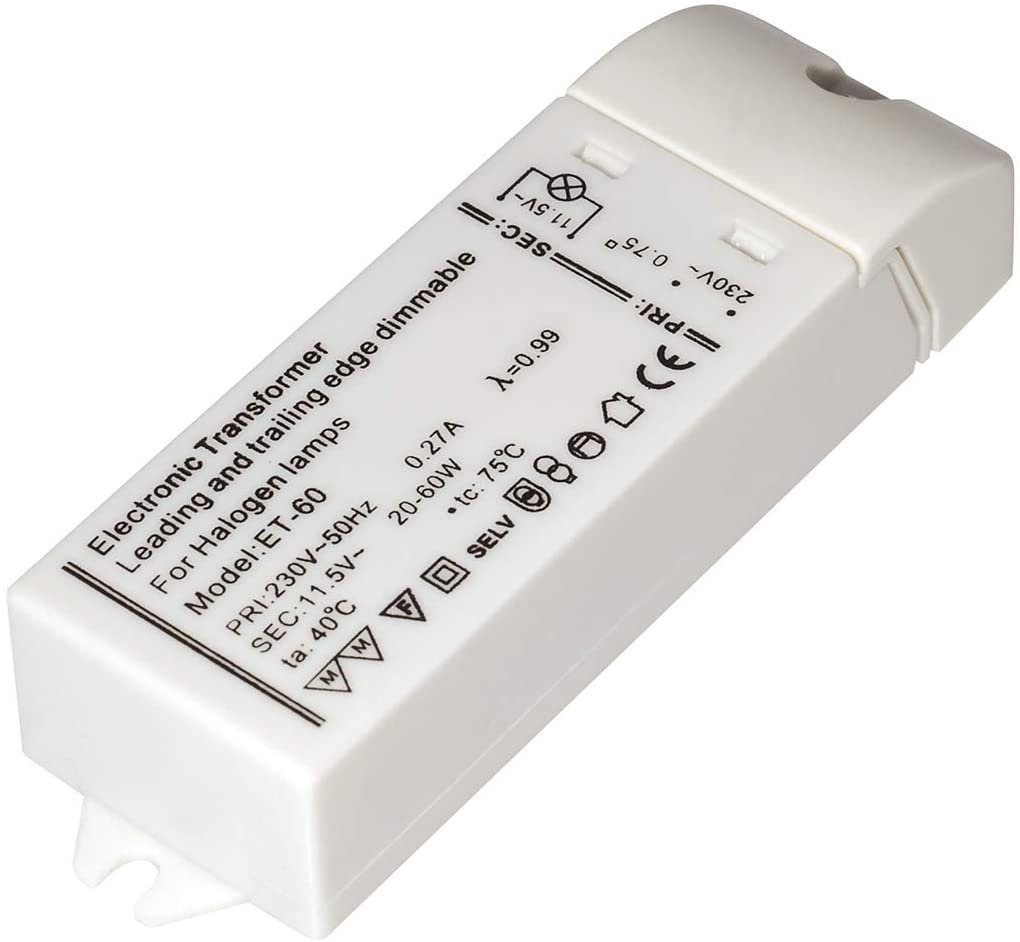 Transmedia LT2L Halogen-Trafo 230/12V/20-60W, Überlastungsschutz, Trafo