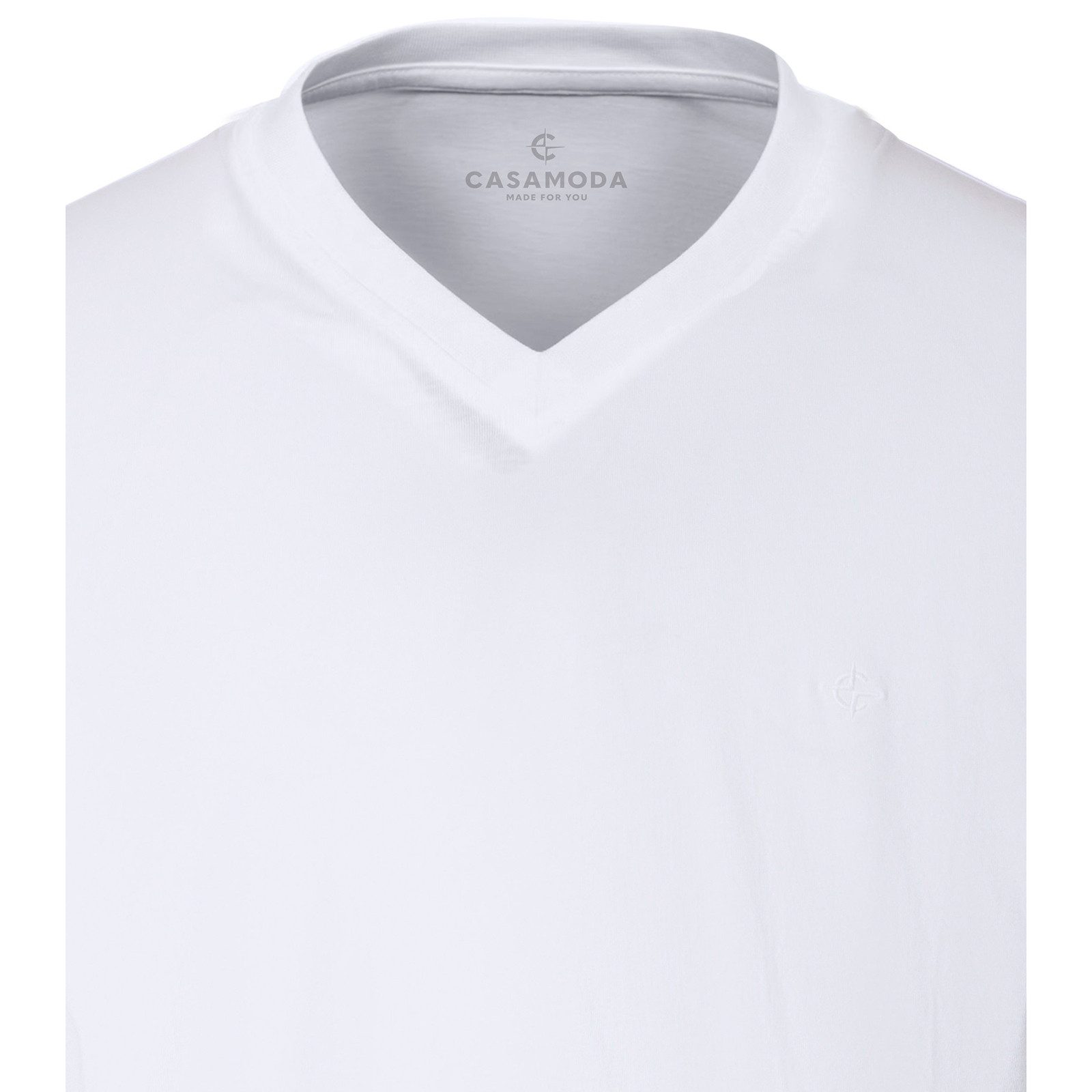 CASAMODA V-Shirt CasaModa Doppelpack V-Neck T-Shirts weiß Übergröße