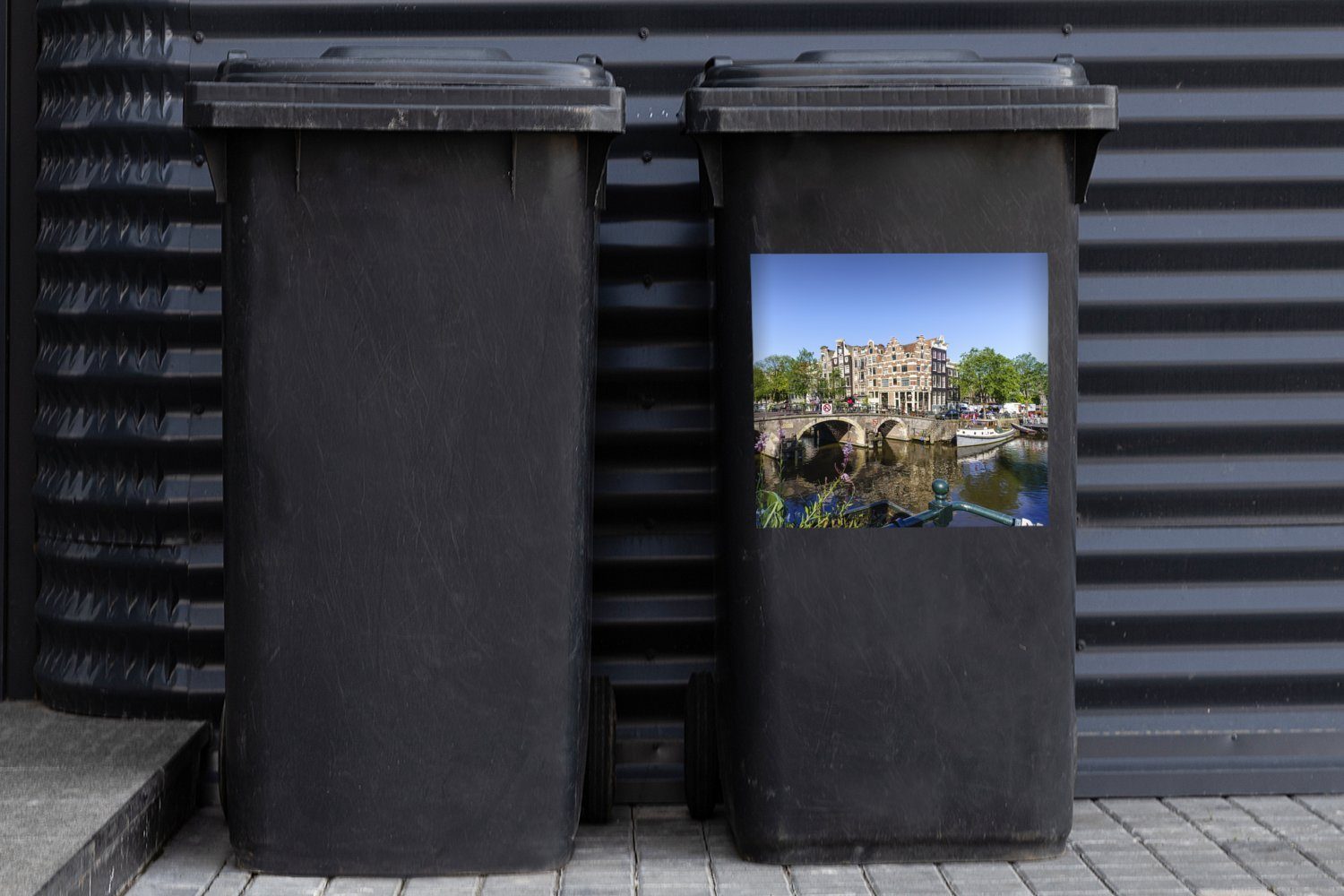 Container, Sticker, Amsterdam Abfalbehälter Sommer Mülleimer-aufkleber, in im Mülltonne, MuchoWow Wandsticker Brouwersgracht (1 Die St),