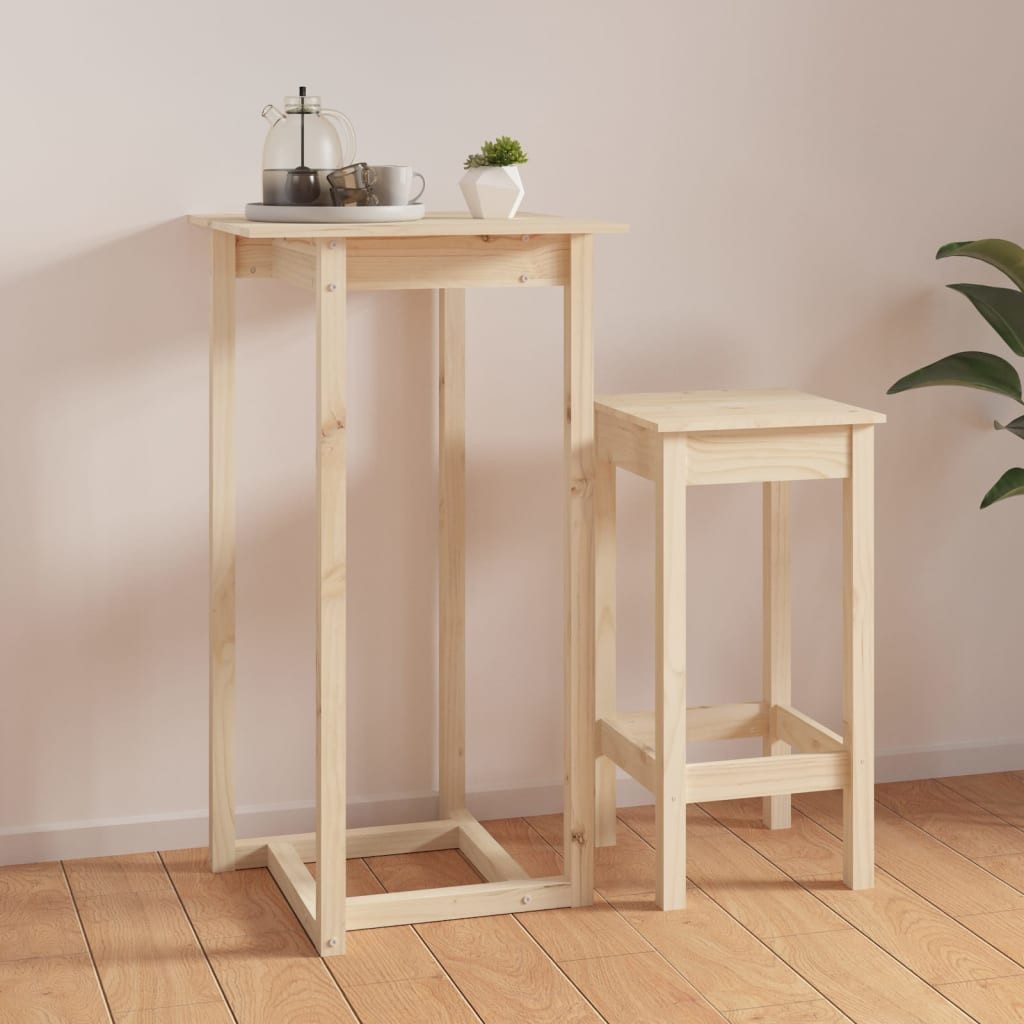 furnicato Bartisch Partytisch aus massivem Kiefernholz 60x60x110 cm natur (1-St), Rustikaler Stehtisch mit stabilem Rahmen für den Außenbereich