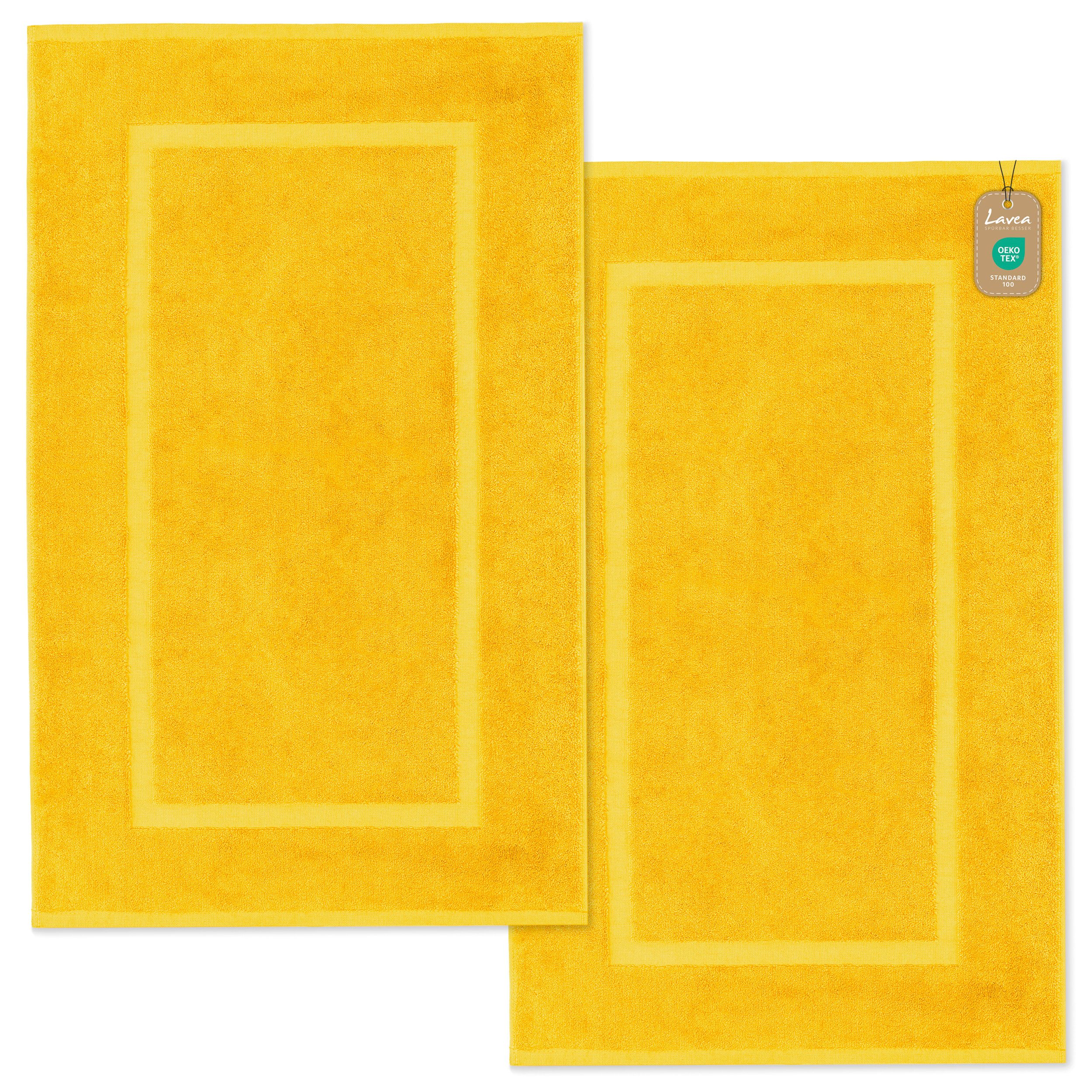 Lavea Handtuch Set Frottierserie Elena, Badematte - 100% Baumwolle (Set, 2-St), 500 g/m² Frottier, weich & saugstark, pflegeleicht