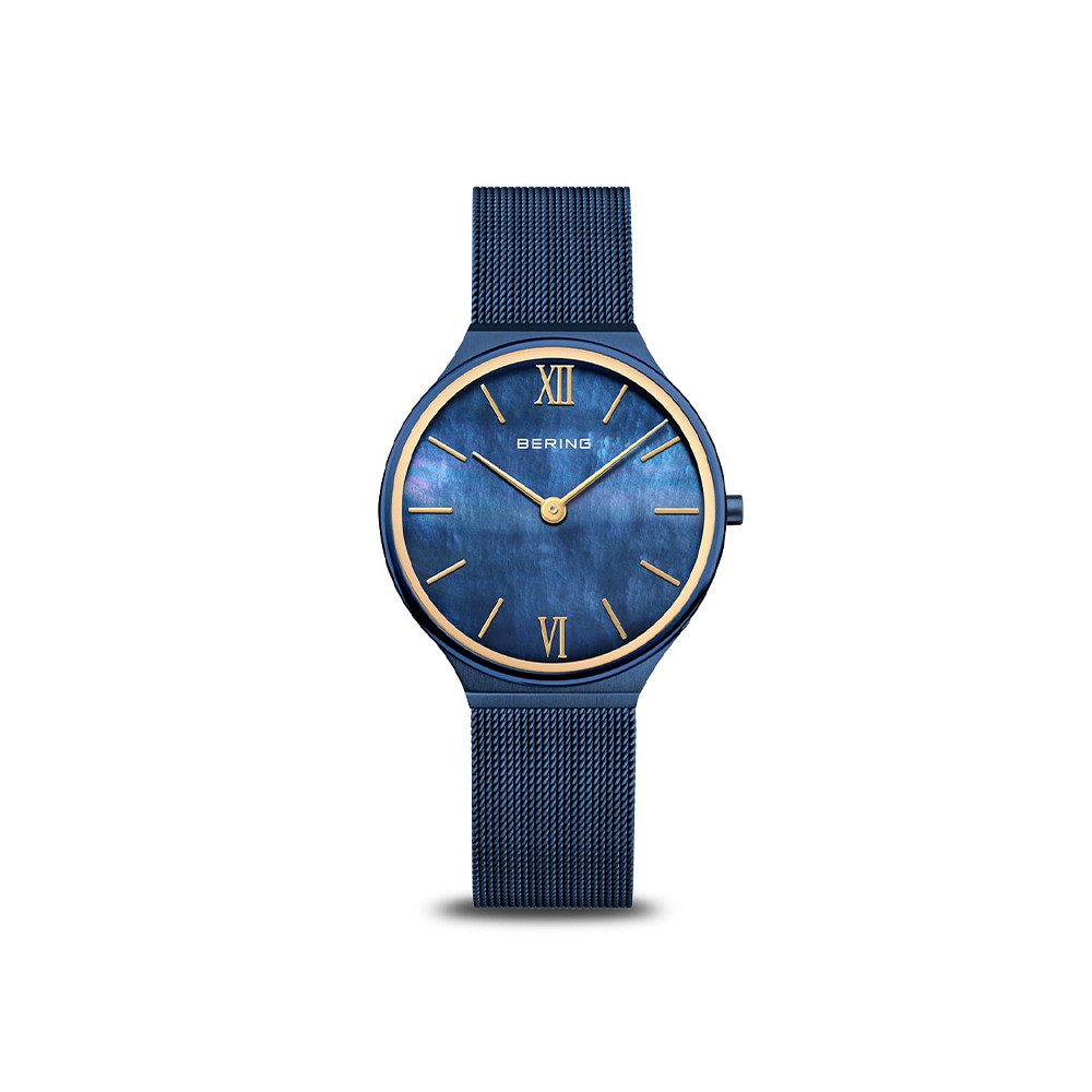Quarzuhr Bering Ultra Slim blau poliert/gebürstet 18434-397 18434-397