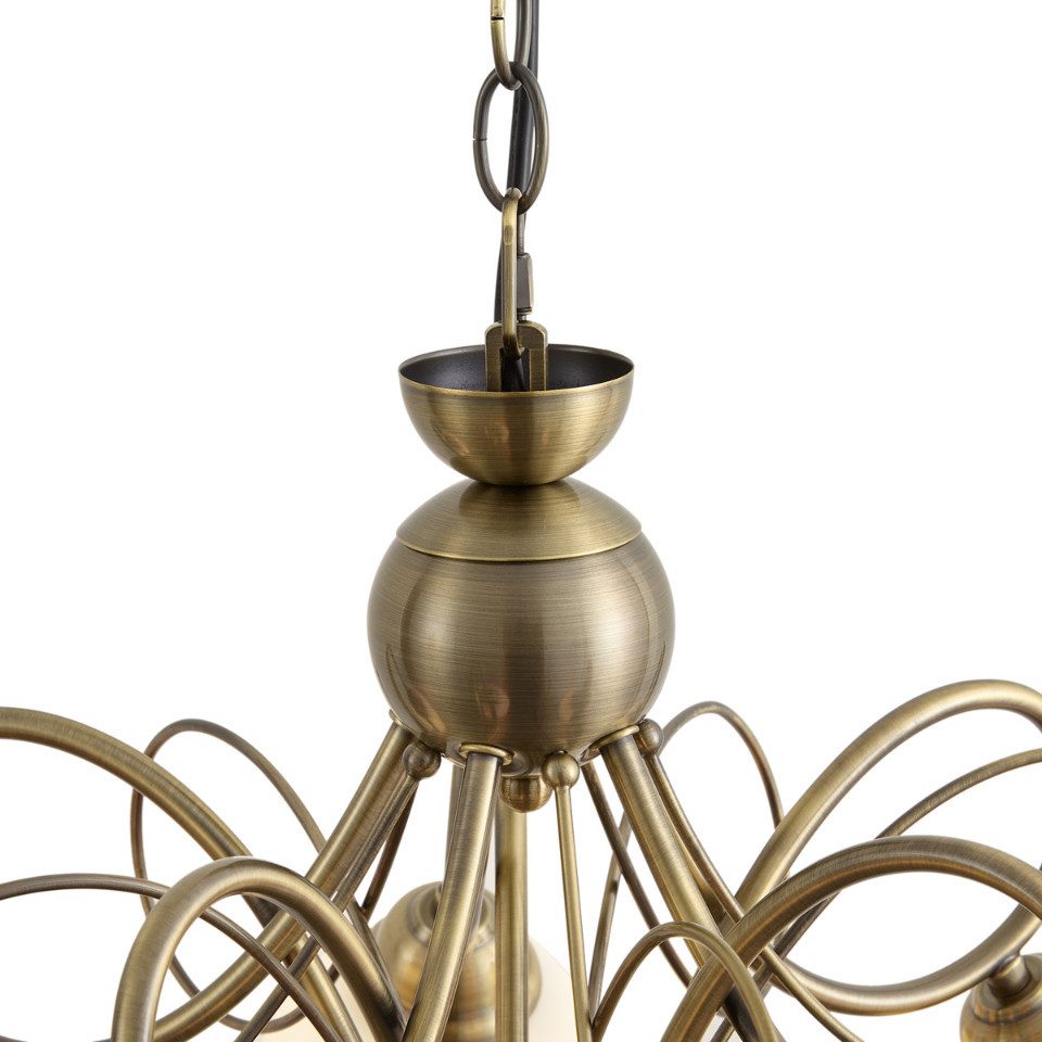 Qazqa Pendelleuchte Katarina, ohne Leuchtmittel, Neutralweiß, QAZQA Hängeleuchte, e27, Bronze, Stahl, classic-antique