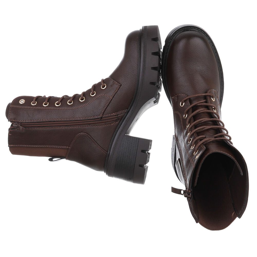 Ital-Design Robuste Stiefelette mit Schnürung für Damen – Herbst-Trend Schn günstig online kaufen