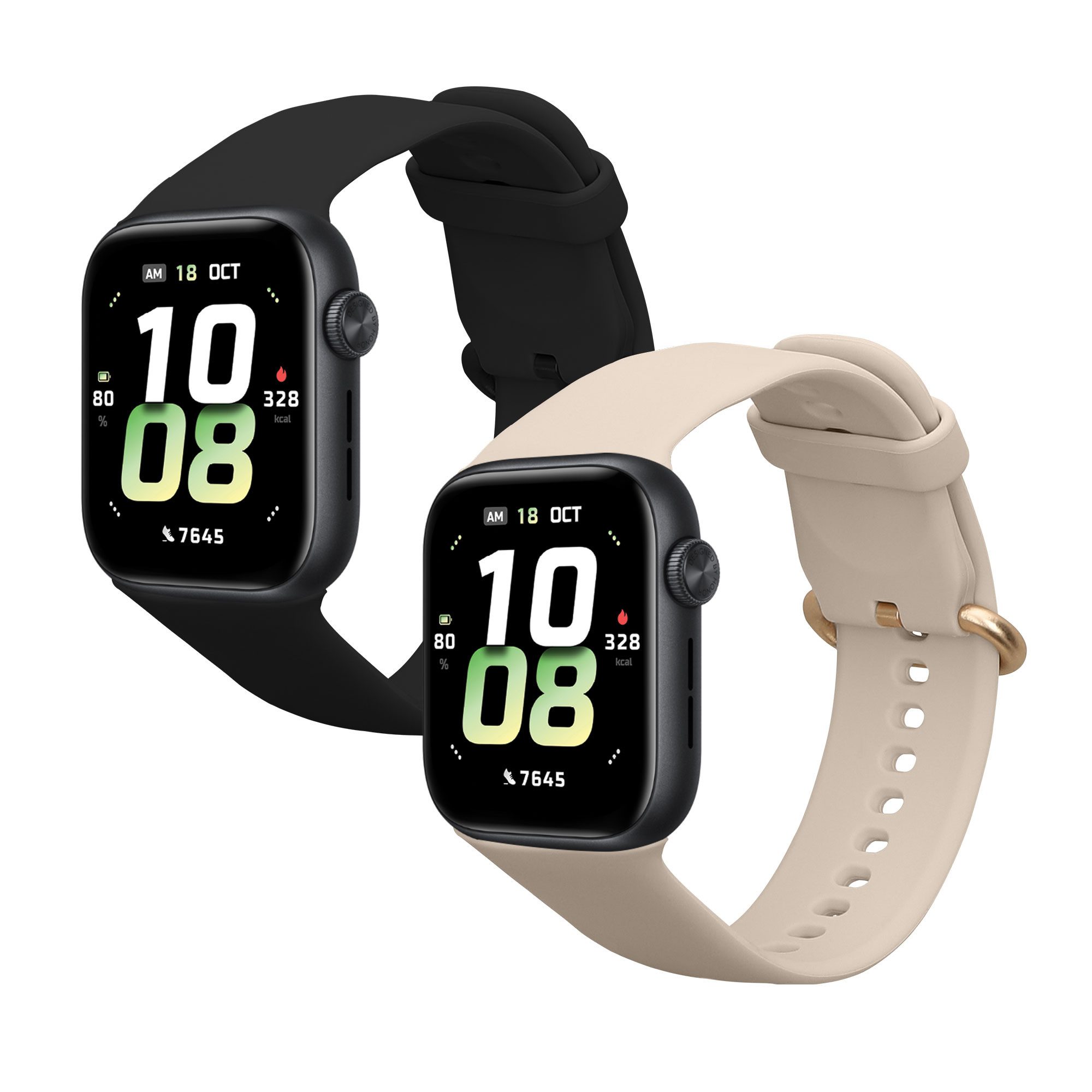 kwmobile 2x Uhrenarmband für HONOR Watch 5 (STL-L19) Armband Smartwatch, 2-tlg., Fitnesstracker Band Set aus TPU Silikon - Ersatzarmband Smartwatch