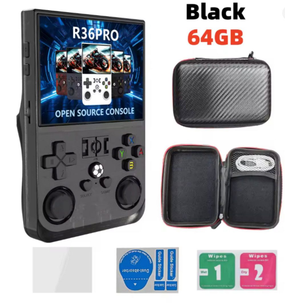 Pulse R36 PRO Retro Handheld-Konsole, 3,5” IPS, Linux, 64 GB, tragbar