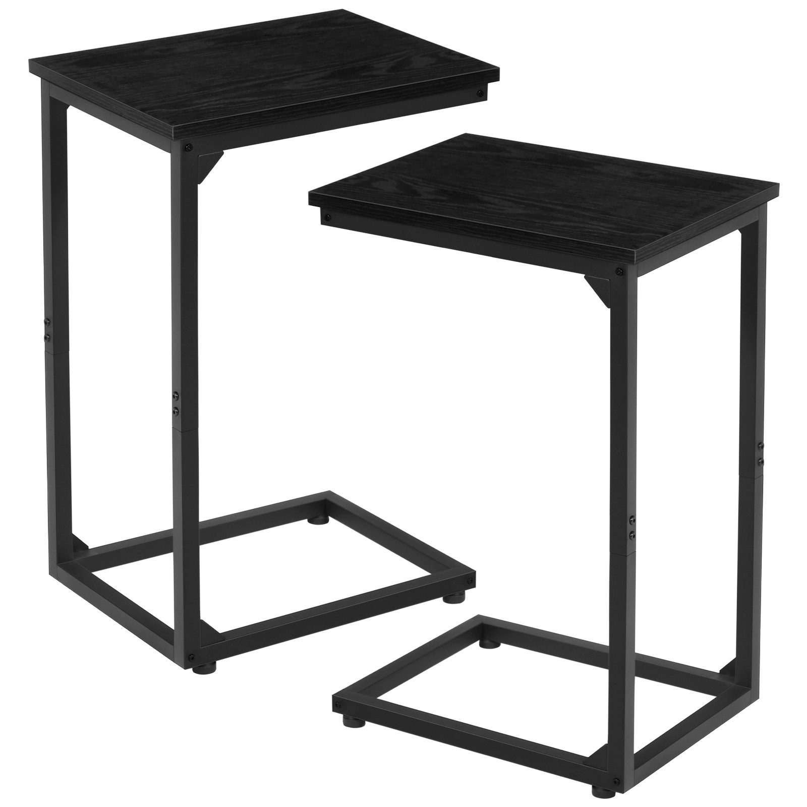 AMHANCIBLE Beistelltisch Laptop-Tisch & Couchtisch 2er Set, für Wohnzimmer & Schlafzimmer (2-St), C-förmig, zum Unterschieben unter Sofa/Bett, mit Metallgestell – Bild 3 von 5