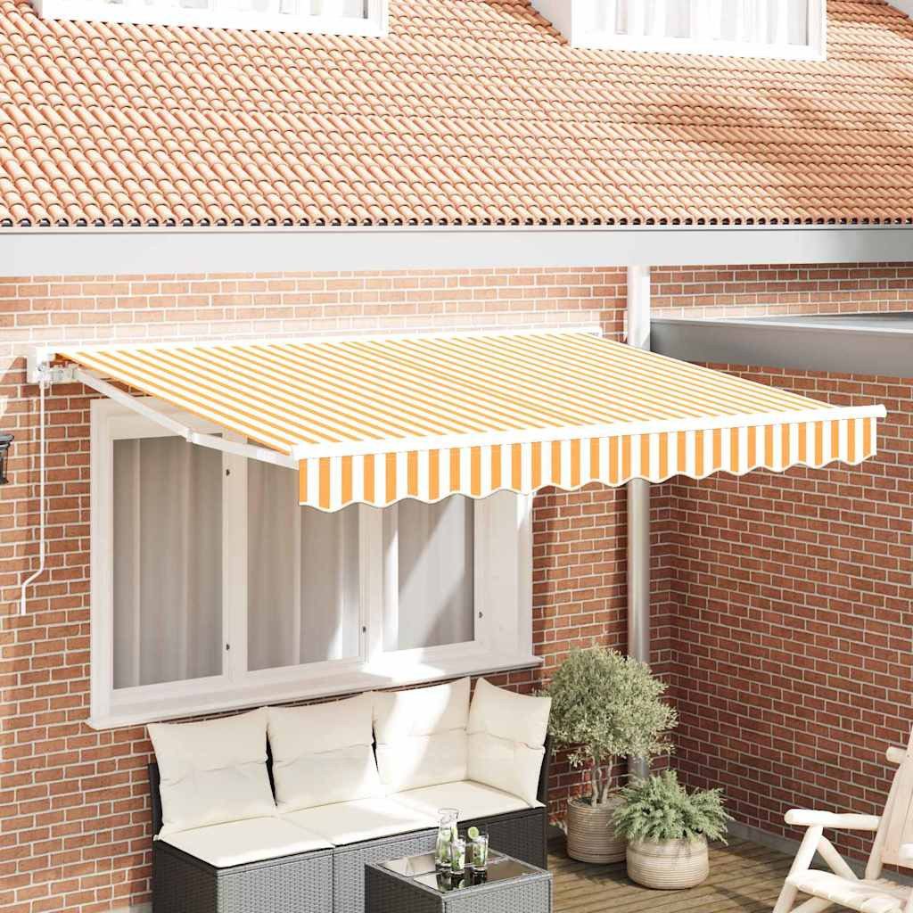 furnicato Markise Markisen-Ersatzstoff Gelb Weiß 235 x 195 cm Polyester wetterfest