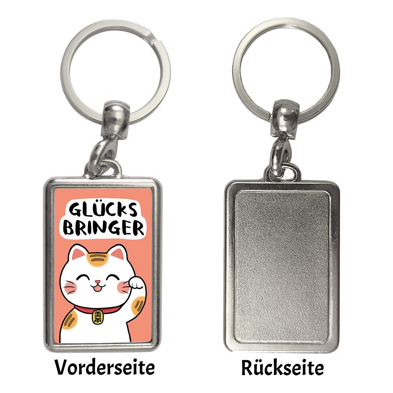 speecheese Schlüsselanhänger Winkekatze Schlüsselanhänger mit Spruch Glücks günstig online kaufen