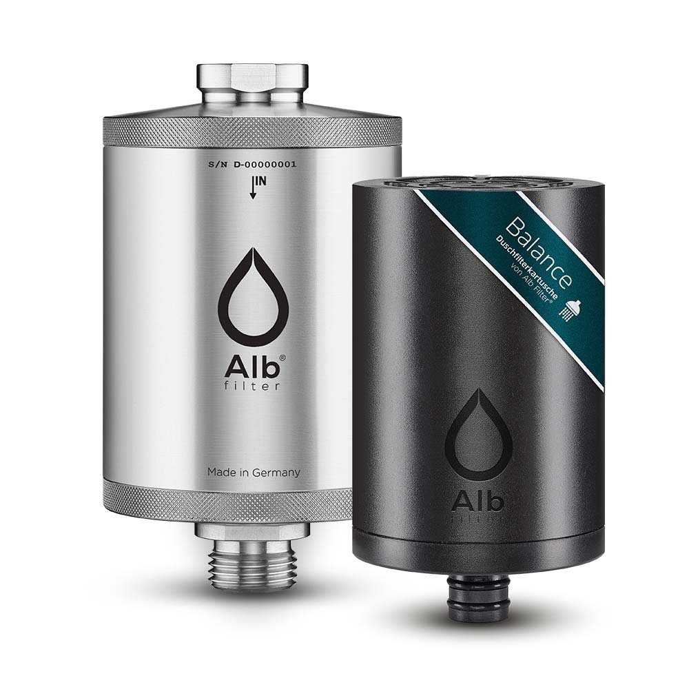 Alb Filter Wasserfilter Shungit Duschfilter, Shungit, Wellness, Edelstahl, Made in Germany