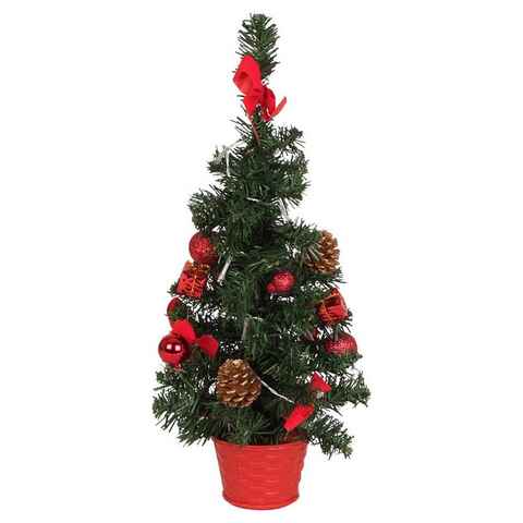 sesua Künstlicher Weihnachtsbaum Weihnachtsbaum 45 cm mit Dekoration und LED-Lichterkette