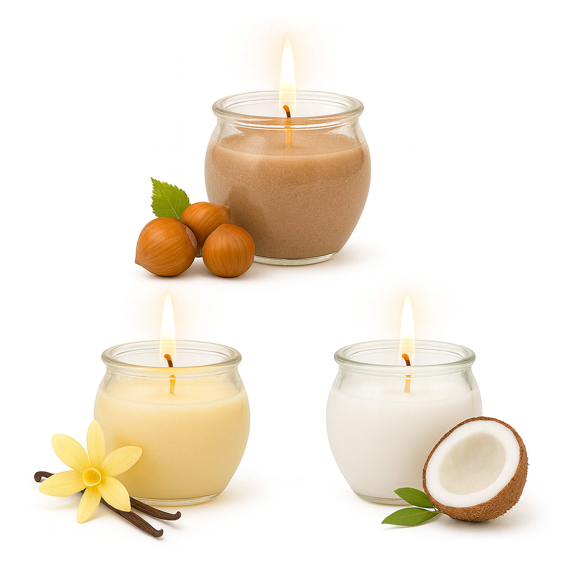 HS Candle Duftkerze Mix Mehrfachpack (12-tlg), Kerze im Glas "Relax Selection", lange Brenndauer, 6cm x Ø6cm