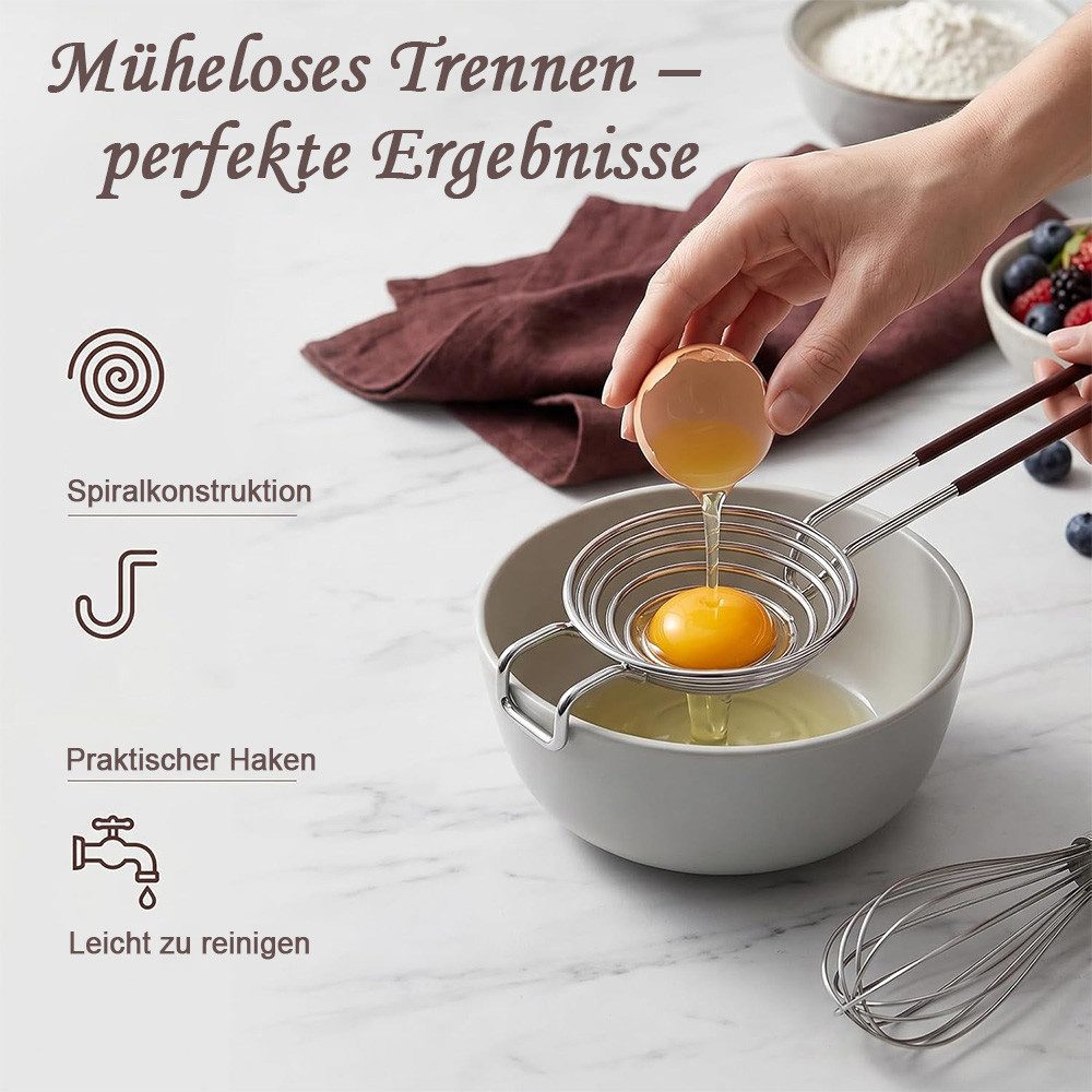 AFKSMILE Eiertrenner 2 Stück Eidottertrenner,Edelstahl Eiertrenner,Eiweiß Eigelb Teiler, (2-tlg), für Köche, ideal für Muffins, Chiffon Kuchen, Limettenkuchen