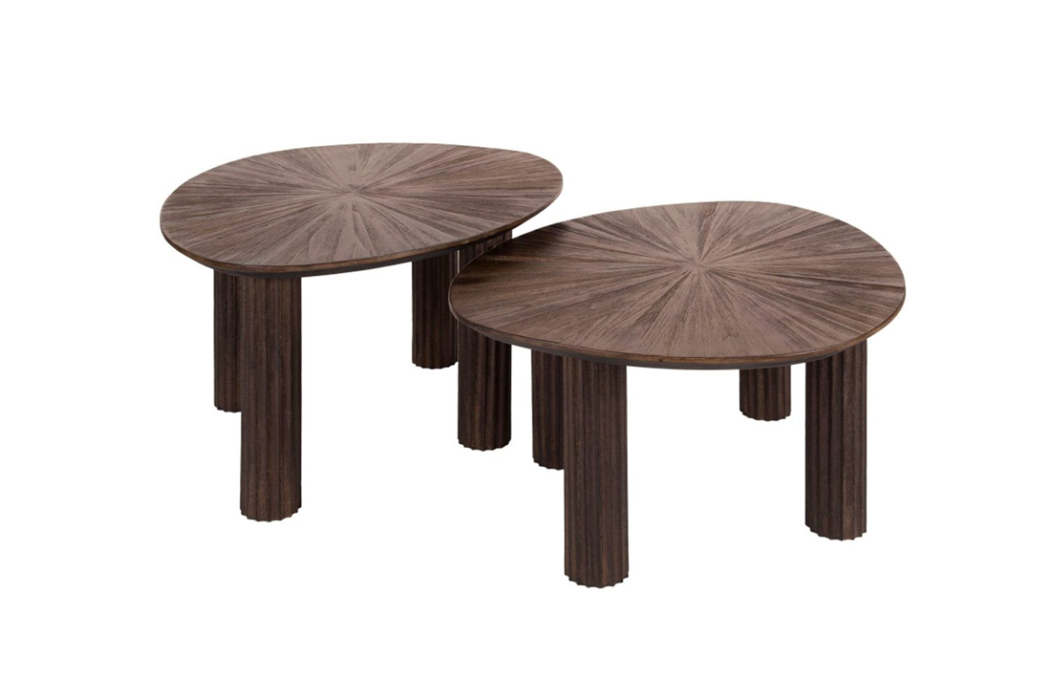 KAWOLA Couchtisch INKA (Set, 2-St), Teakholz braun dreieckig