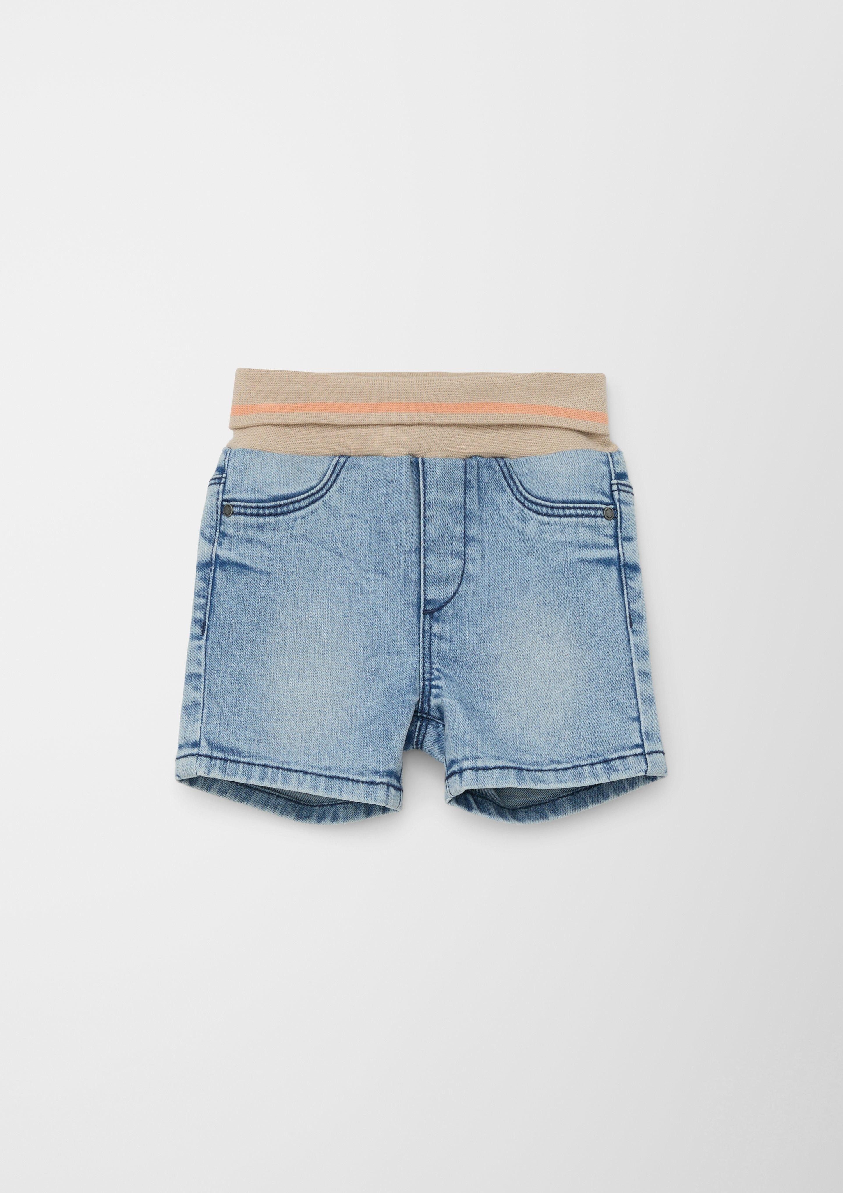 s.Oliver Shorts Jeans-Shorts mit Elastikbund Streifen-Detail